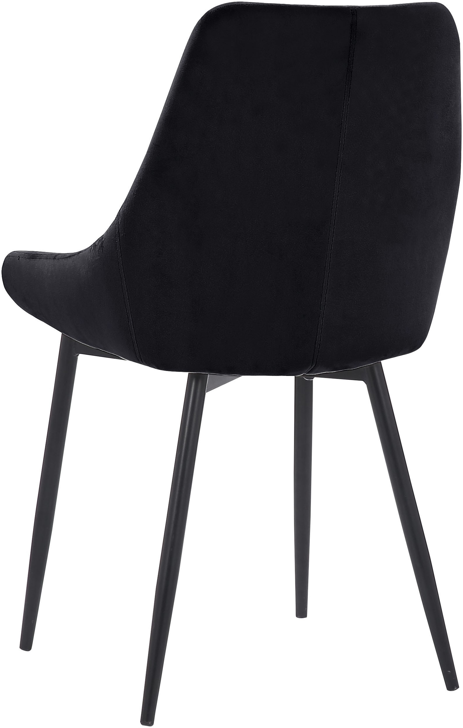 INOSIGN Esszimmerstuhl »Niam, 2er-Set, Stuhl«, Samtvelours, 2er Set, schwarze Metallbeine, pflegeleichter Samtvelours Bezug
