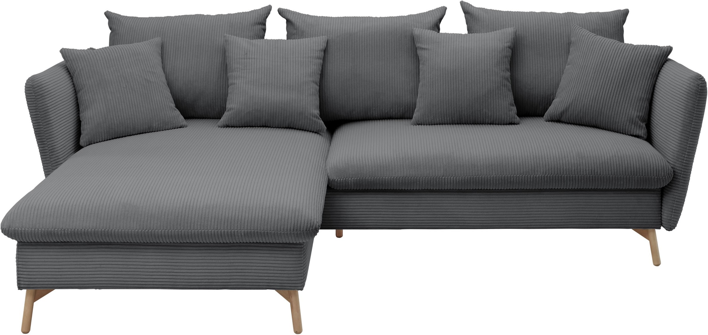 OTTO home Ecksofa "MERLE, 258 cm, L-Form, traumhafter Cord," mit Bettfunkti günstig online kaufen
