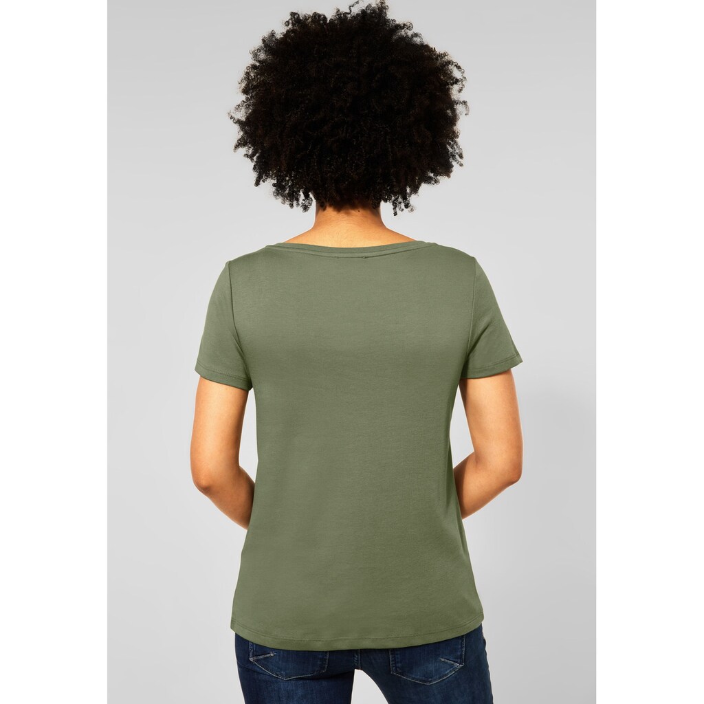 Damenmode Shirts & Sweatshirts STREET ONE T-Shirt, im Multicolour Look grün