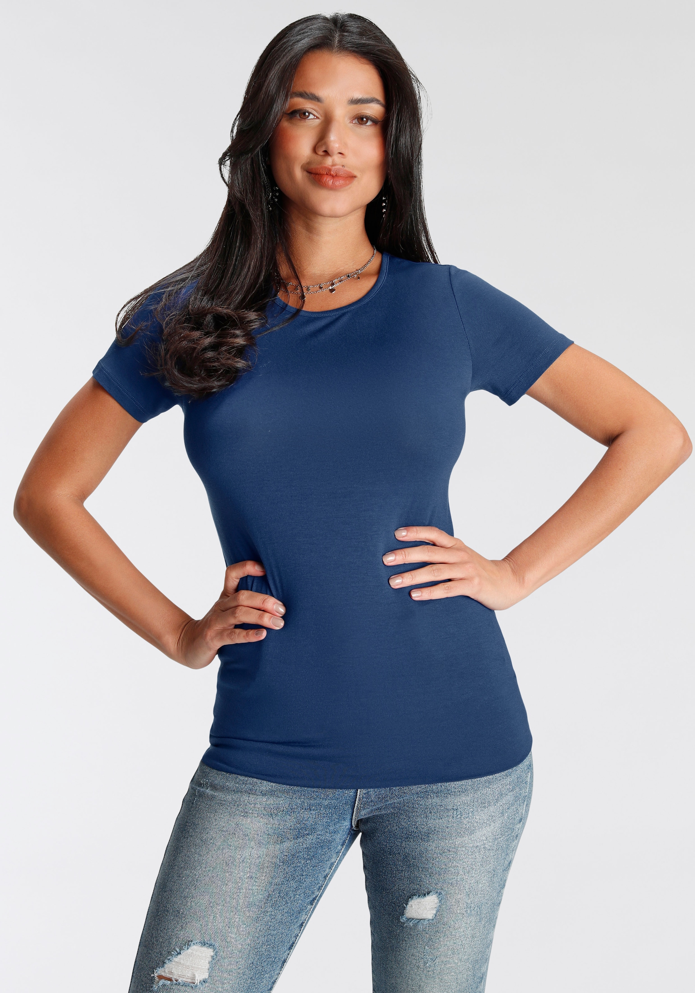 Melrose T-Shirt, mit | Spitzenrückenschlitz BAUR für bestellen