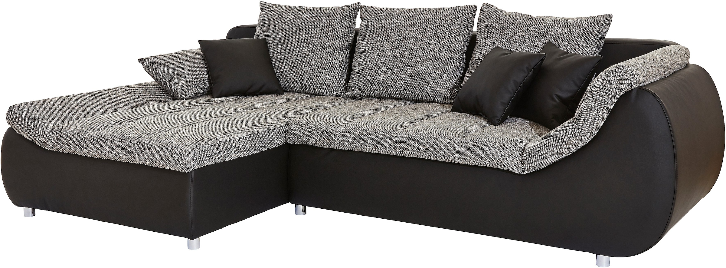 INOSIGN Ecksofa »Imola bequem, aktuelle Steppung im Sitz, L-Form, Breite 270cm«, wahlweise mit Bettfunktion