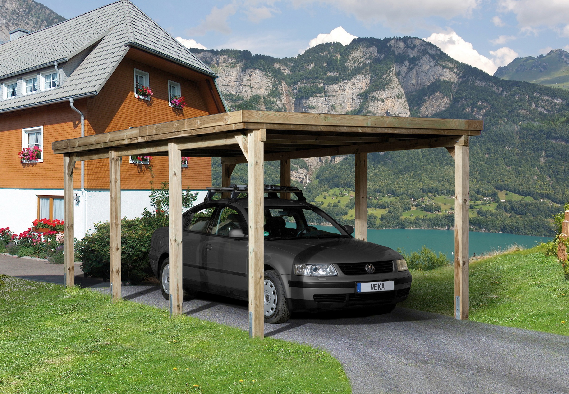 weka Einzelcarport "Optima 2", Holz, 270 cm, braun