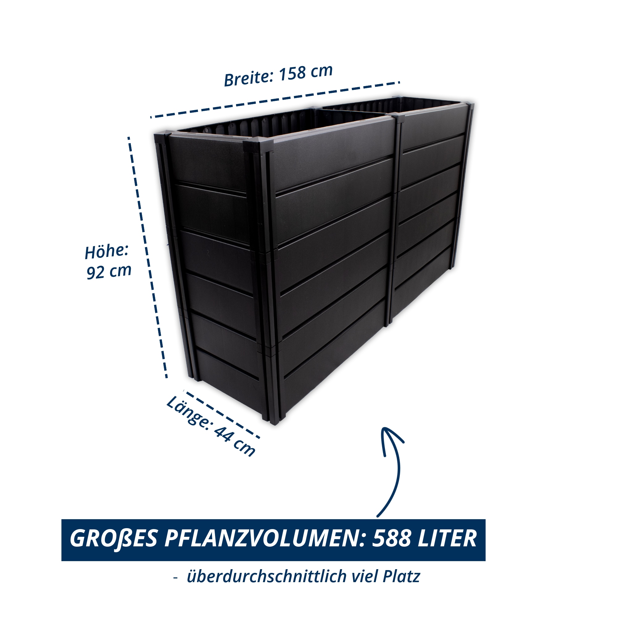 KHW Hochbeet »Demeter XXL schmal« platzsparende Bauweise, erweiterbar, BxTxH: 158x44x92 cm