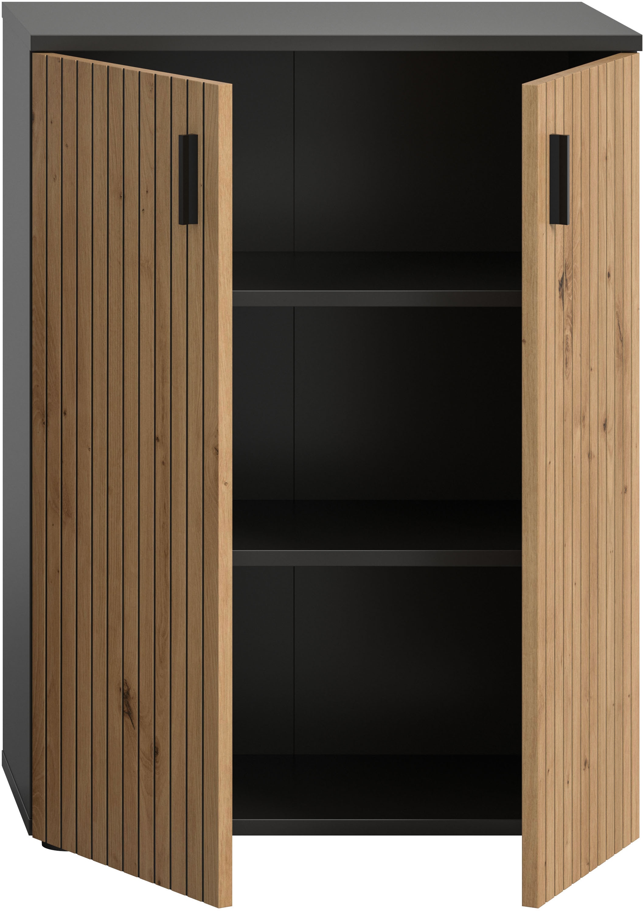 welltime Stauraumschrank »MANI, Höhe: 81 cm, Paneeloptik, 2 Türen, 3 Fächer« 1 Stk. tlg. Badezimmerschrank, Badschrank, Bad, Badezimmer