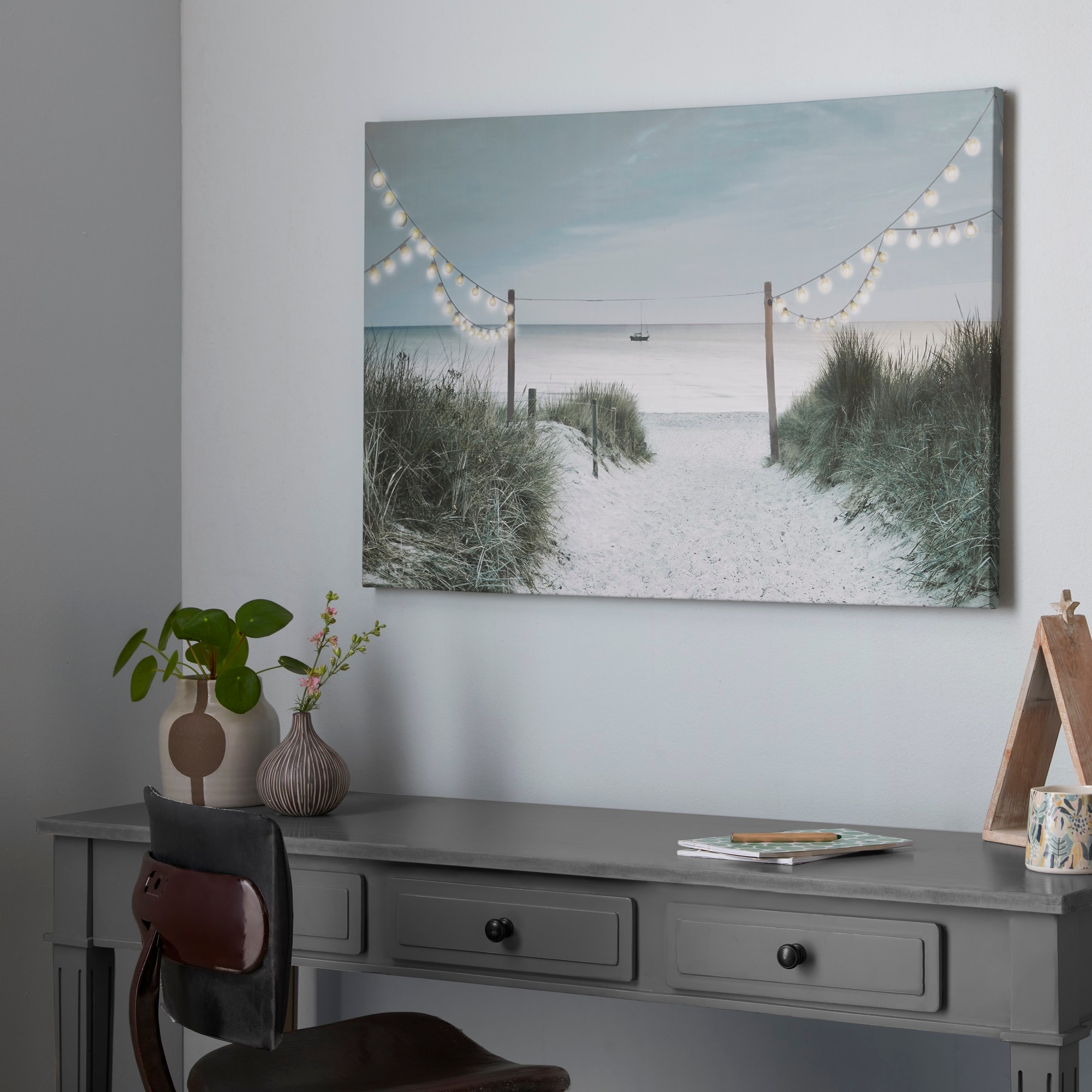 Art for the home LED-Bild »Strand LED 60x90cm«, (1 St.)