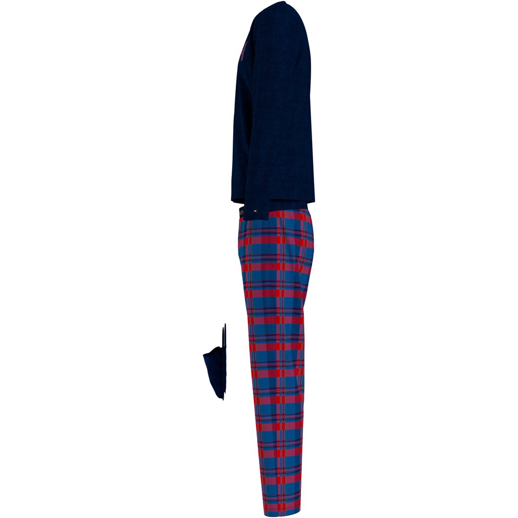 Tommy Hilfiger Underwear Pyjama »LS PANT SLIPPERS SET FLANNEL«, (Set, 3 tlg., Pyjama + Slipper), im Karo-Design