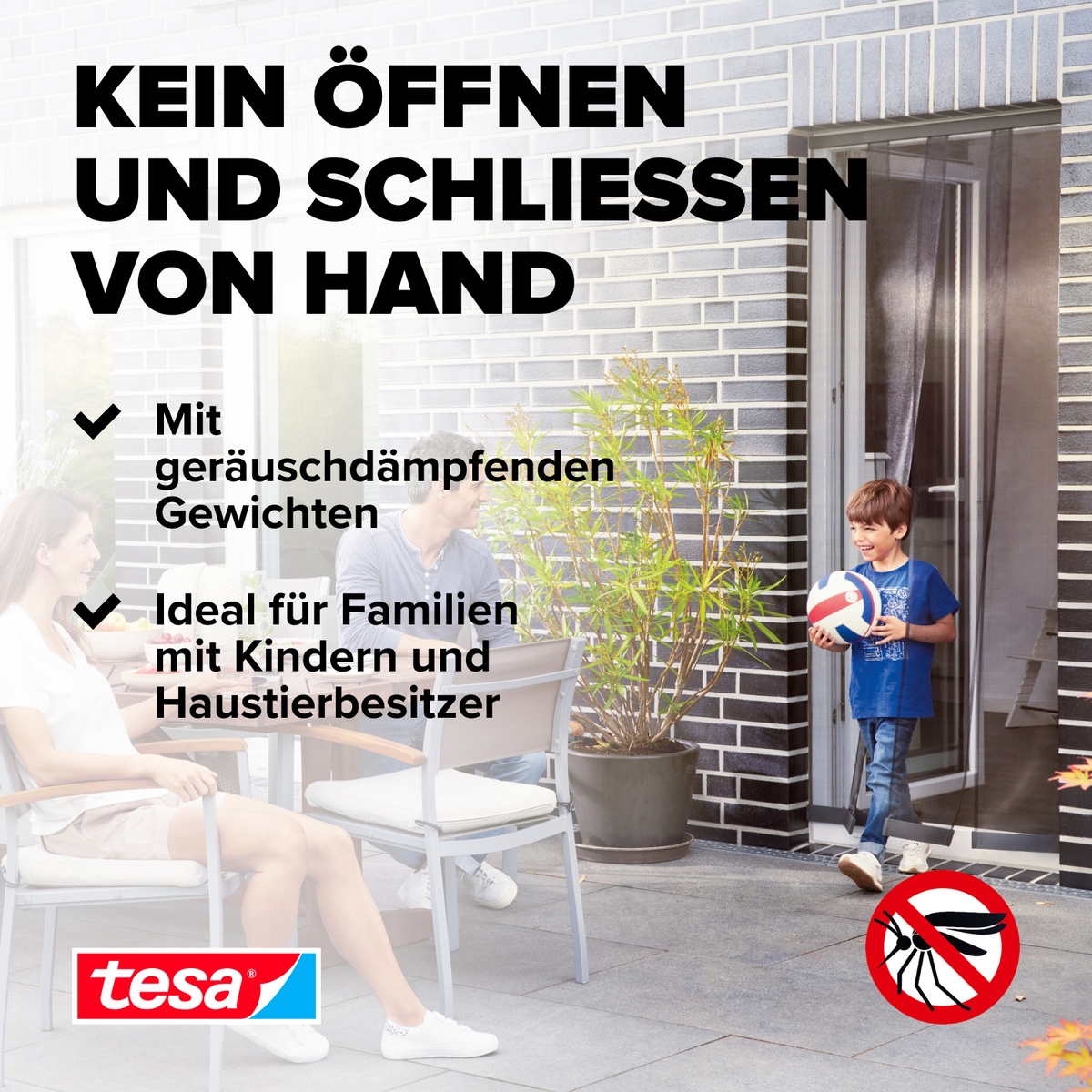 tesa Insektenschutz-Tür »Insect Stop ALU Lamellentür teleskopierbar - 0,60m - 0,95m max. 2,20m«, Insektenschutzvorhang mit Lamellen - für Balkon- und Terrassentüren