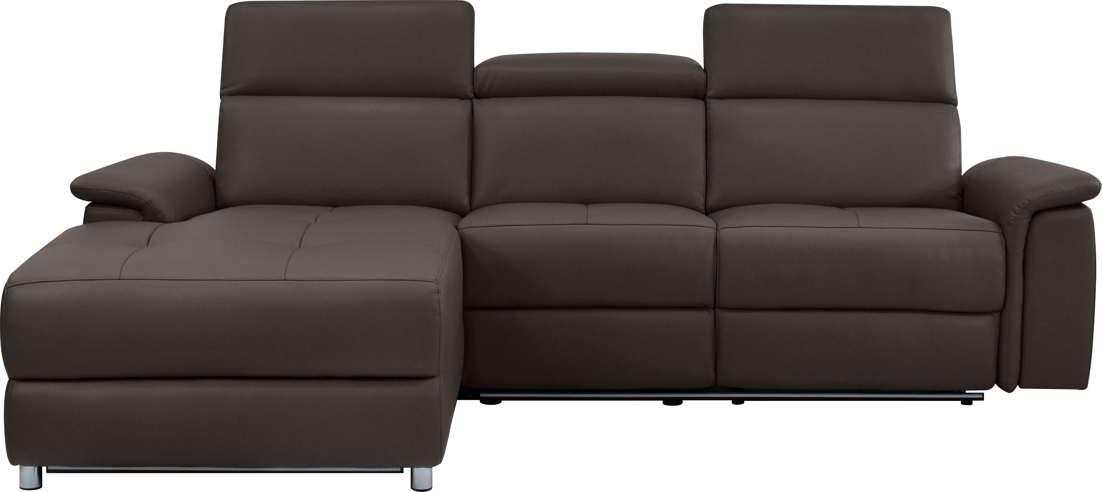 OTTO home Ecksofa "Pareli, L-Form, 259cm,m. Recamiere, Echtleder, Kunstleder, Webstoff" man. o. elektr. Relaxfunktion, USB/Kopfteilverstellg u. LED