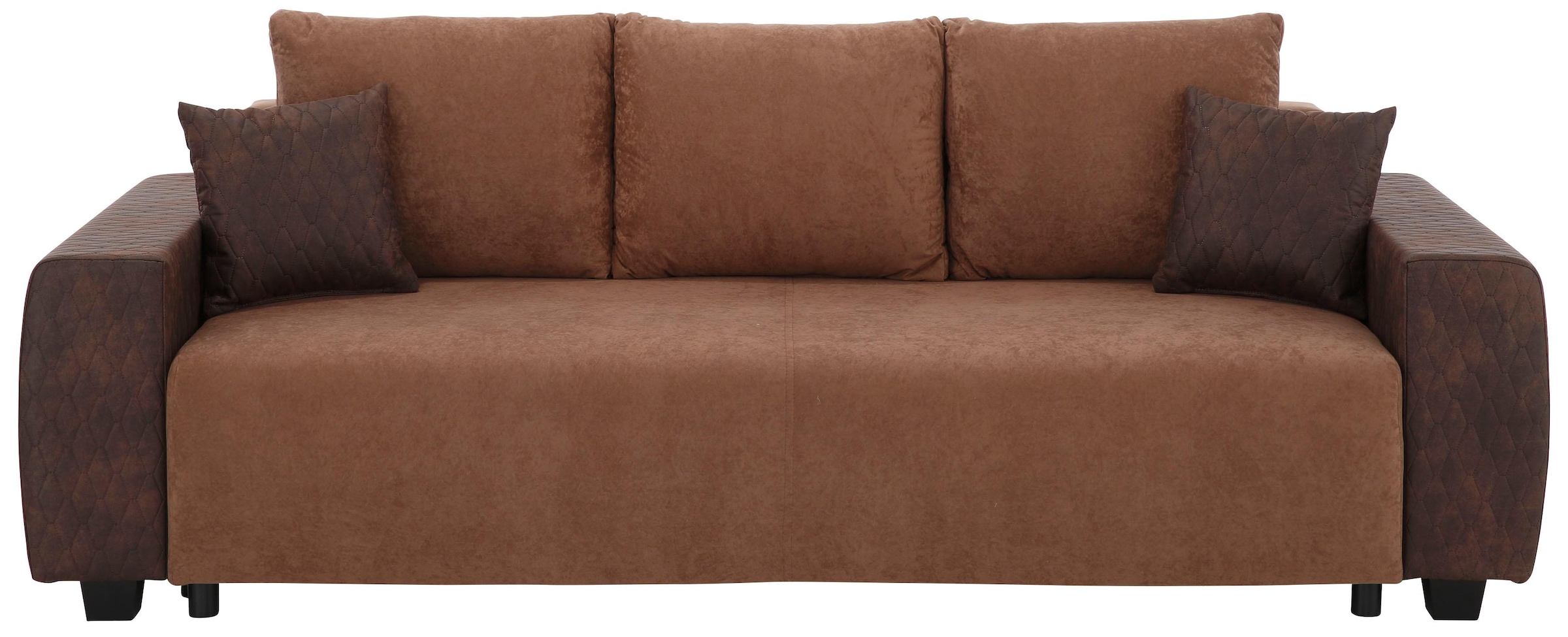 OTTO home Schlafsofa "Bella, B: 241 cm, Liegefl. 142x194 cm" Schlaffunktion, Bettkasten & 2 Zierkissen, Federkern