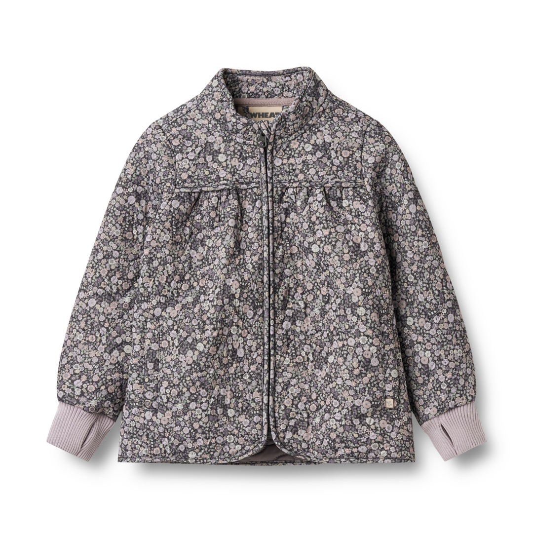 WHEAT Mädchen Steppjacke "Thermo Jacket Tilde", schwarz, Gr. 122, geblümt, Web, Obermaterial: 100% Polyester, Jacken, wasserdicht