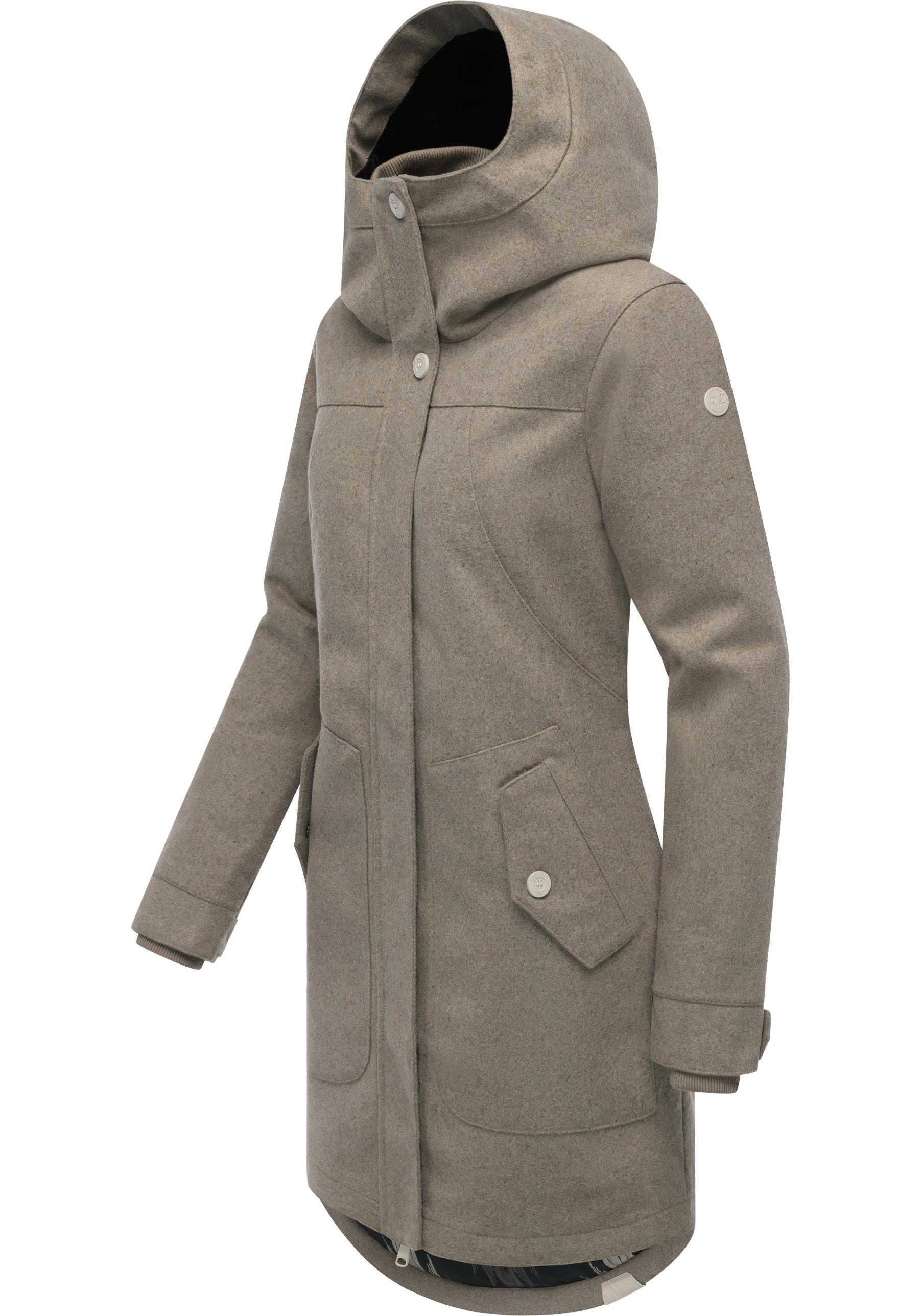 Ragwear Wintermantel »Jannisa Coat« Klassischer Damen Kurzmantel mit Kapuze