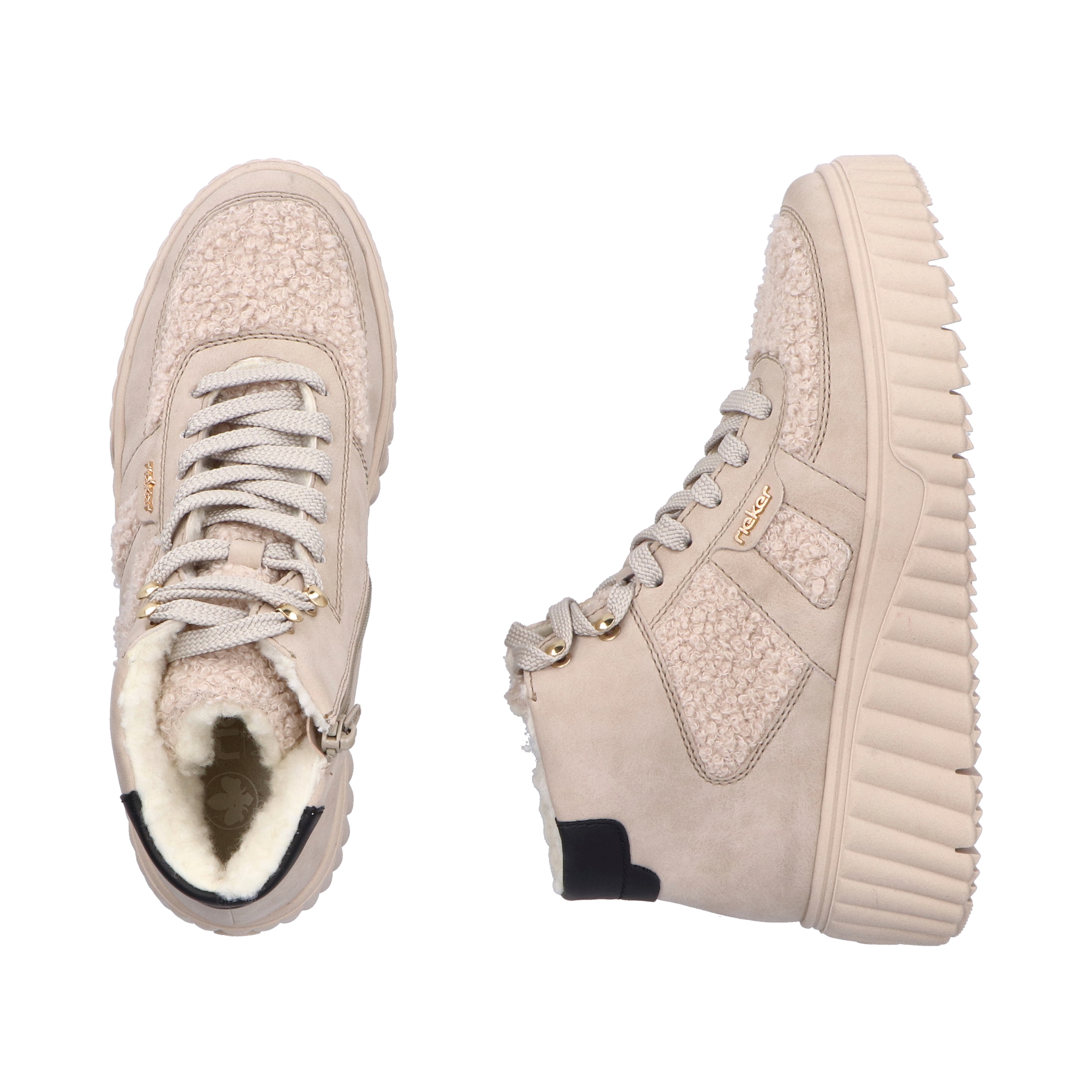 Rieker Winterboots, Schnürboots, High Top Sneaker, Stiefelette mit gepolstertem Schaftrand