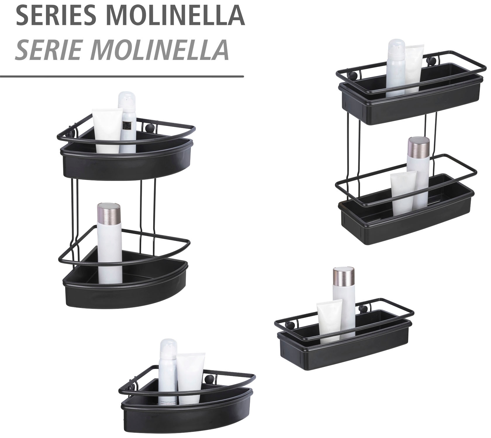 WENKO Badregal »Molinella«, zur Wandmontage, extra tief