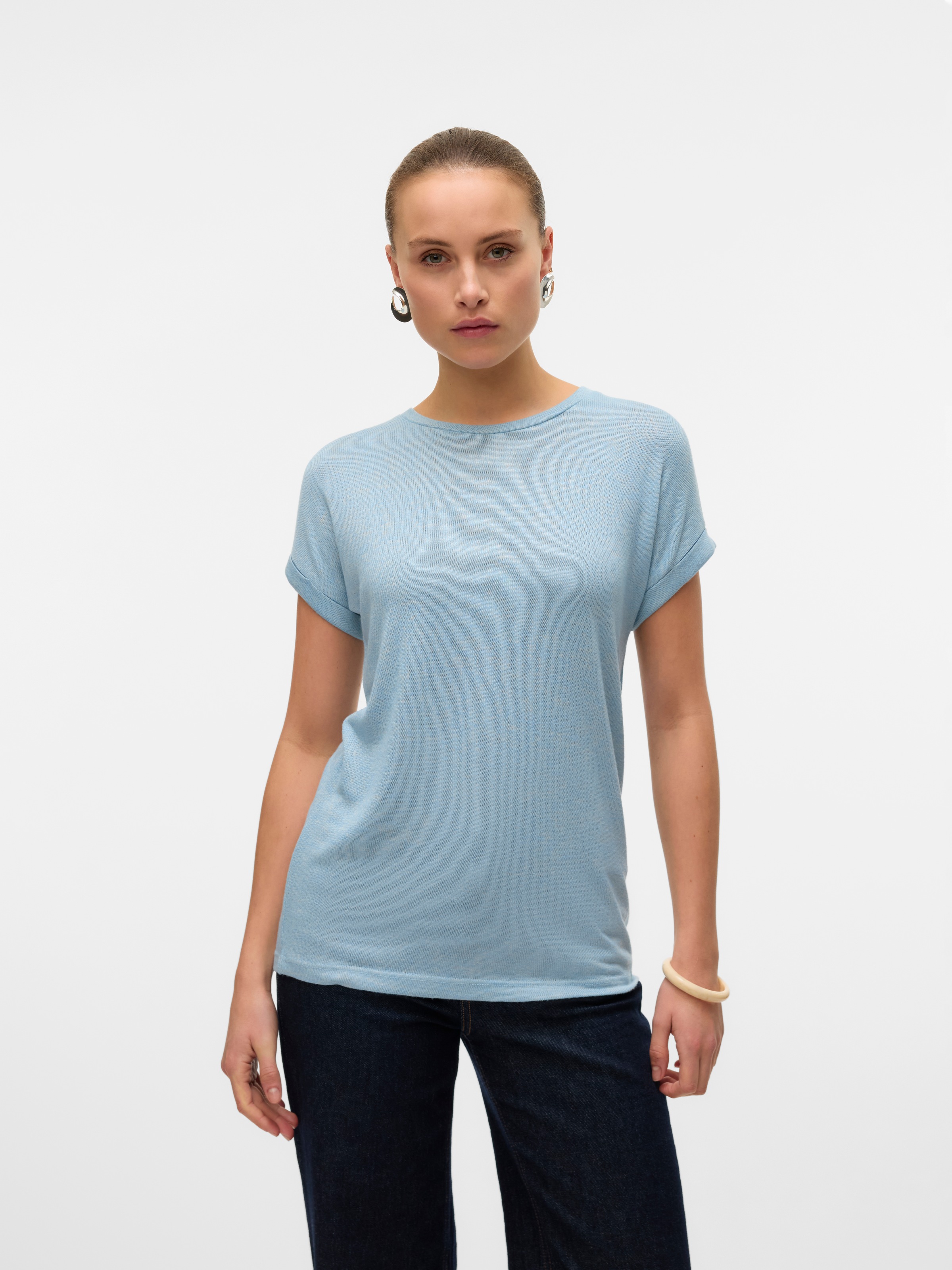 Vero Moda Kurzarmpullover "VMBRIANNA SS O-NECK PULLOVER BOO REP", mit Umsch günstig online kaufen