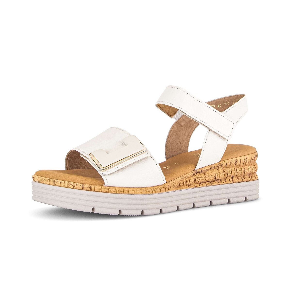 Plateausandaletten GABOR "Plateau Sandale", Damen, Gr. 39, creme, Schuhe