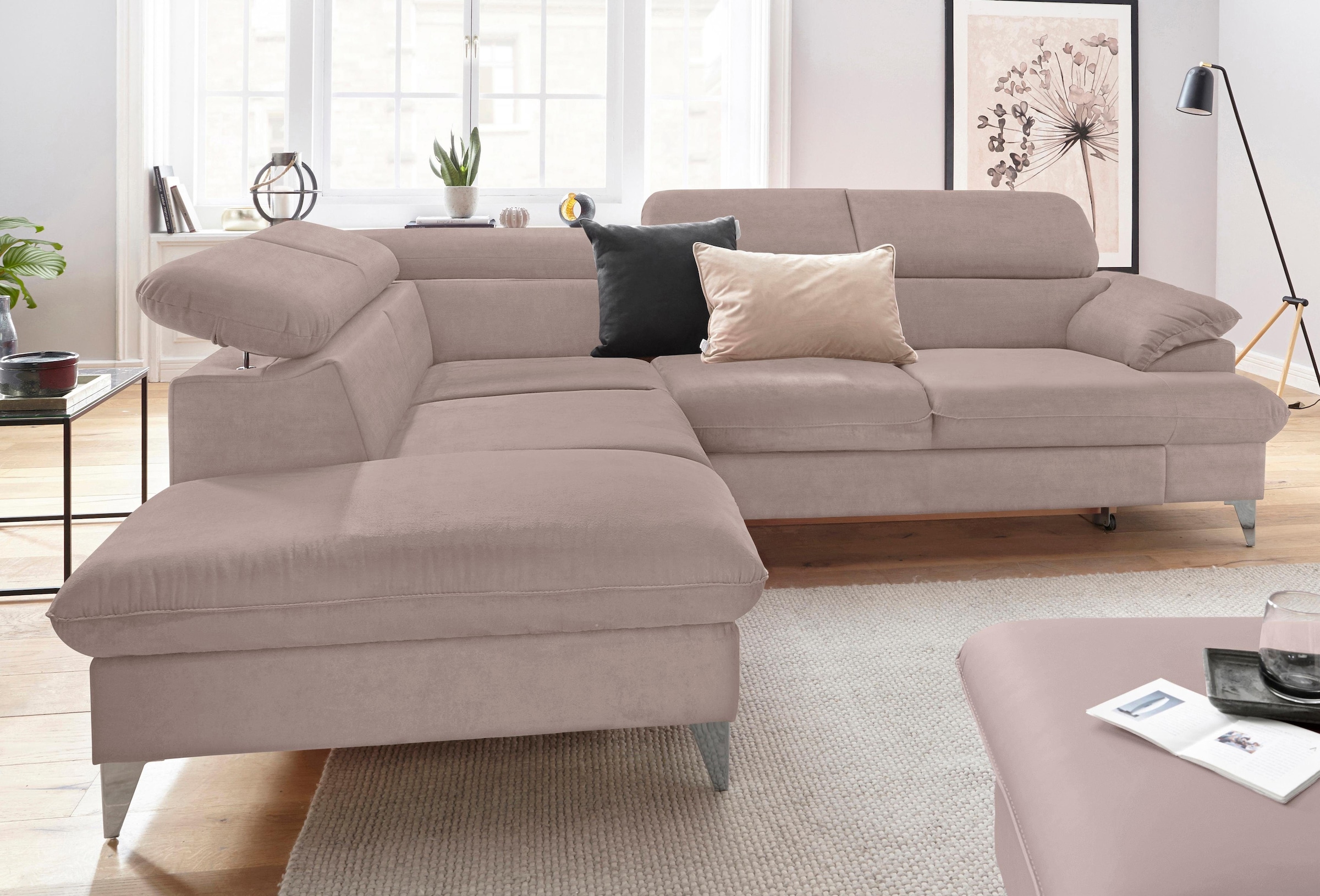 COTTA Polstergarnitur "Caluso L-Form", Set bestehend aus: Ecksofa mit Kopft günstig online kaufen