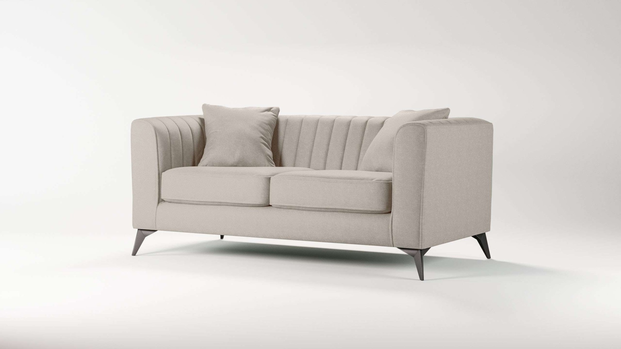 Places of Style 2-Sitzer »MATTHEW elegantes Designsofa, Maße B/T/H: 170/86/74 cm«, Steppung im Rücken, lose Sitzkissen, incl. Zierkissen