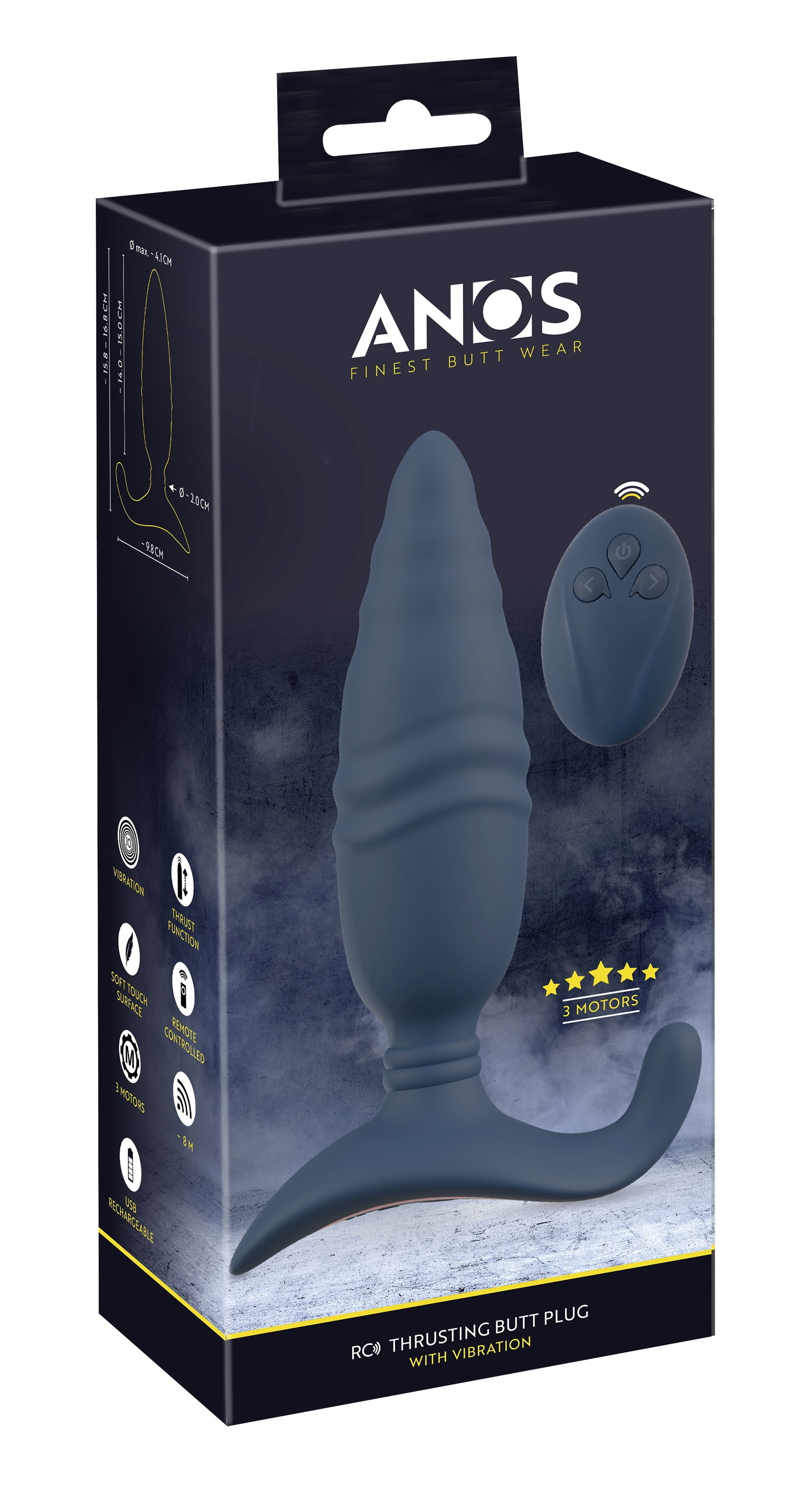 ANOS Anal-Stimulator »Analvibrator mit Stoßfunktion RC Thrusting Butt Plug with Vibration« ()