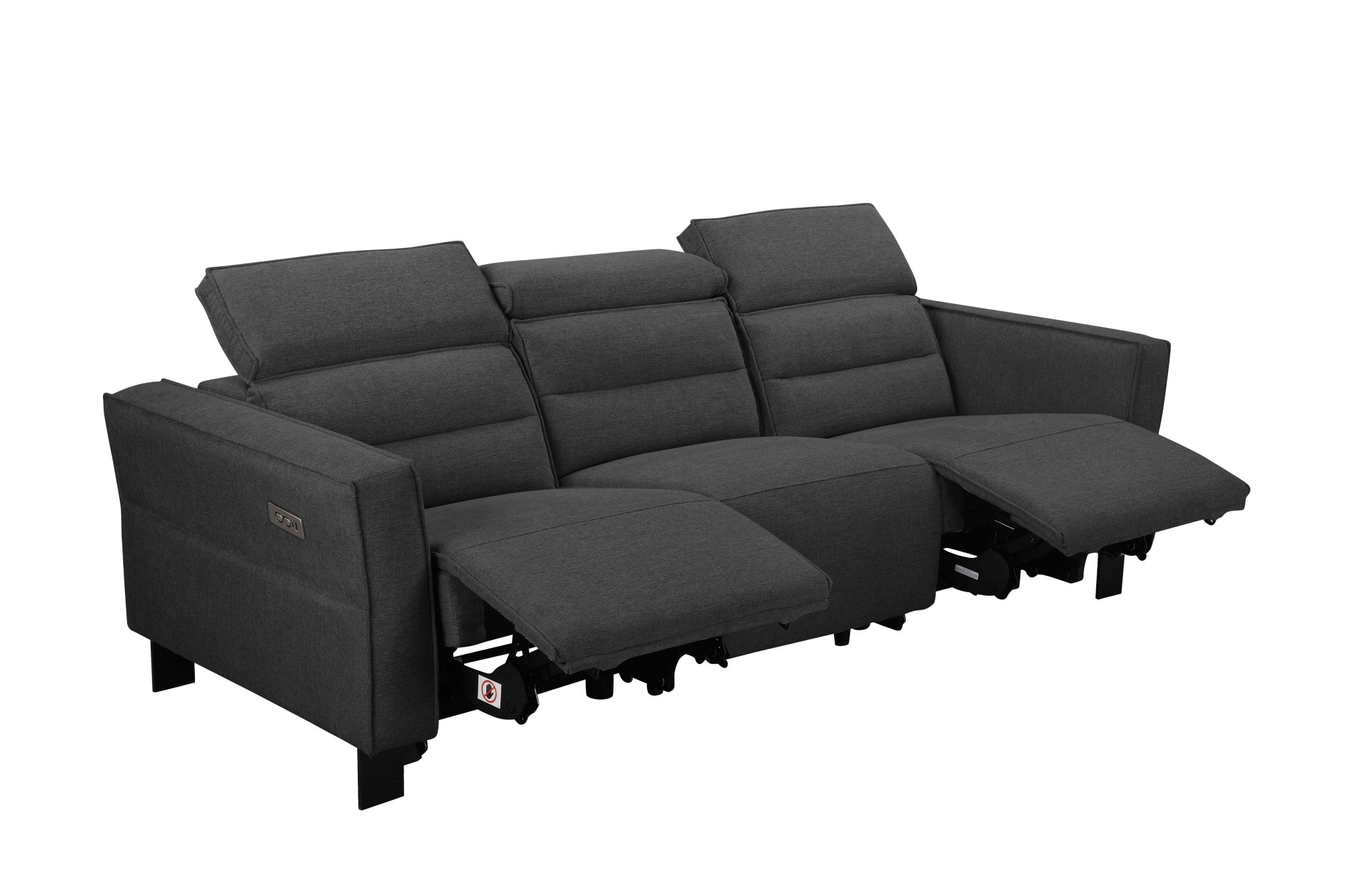 Places of Style 3-Sitzer »Carpari, 224cm, manuelle od. elektrische Relaxfunktion in 2 Sitzen«, mit USB-A/C, Kopfteilverstellung, Echtleder, Kunstleder, Webstoff