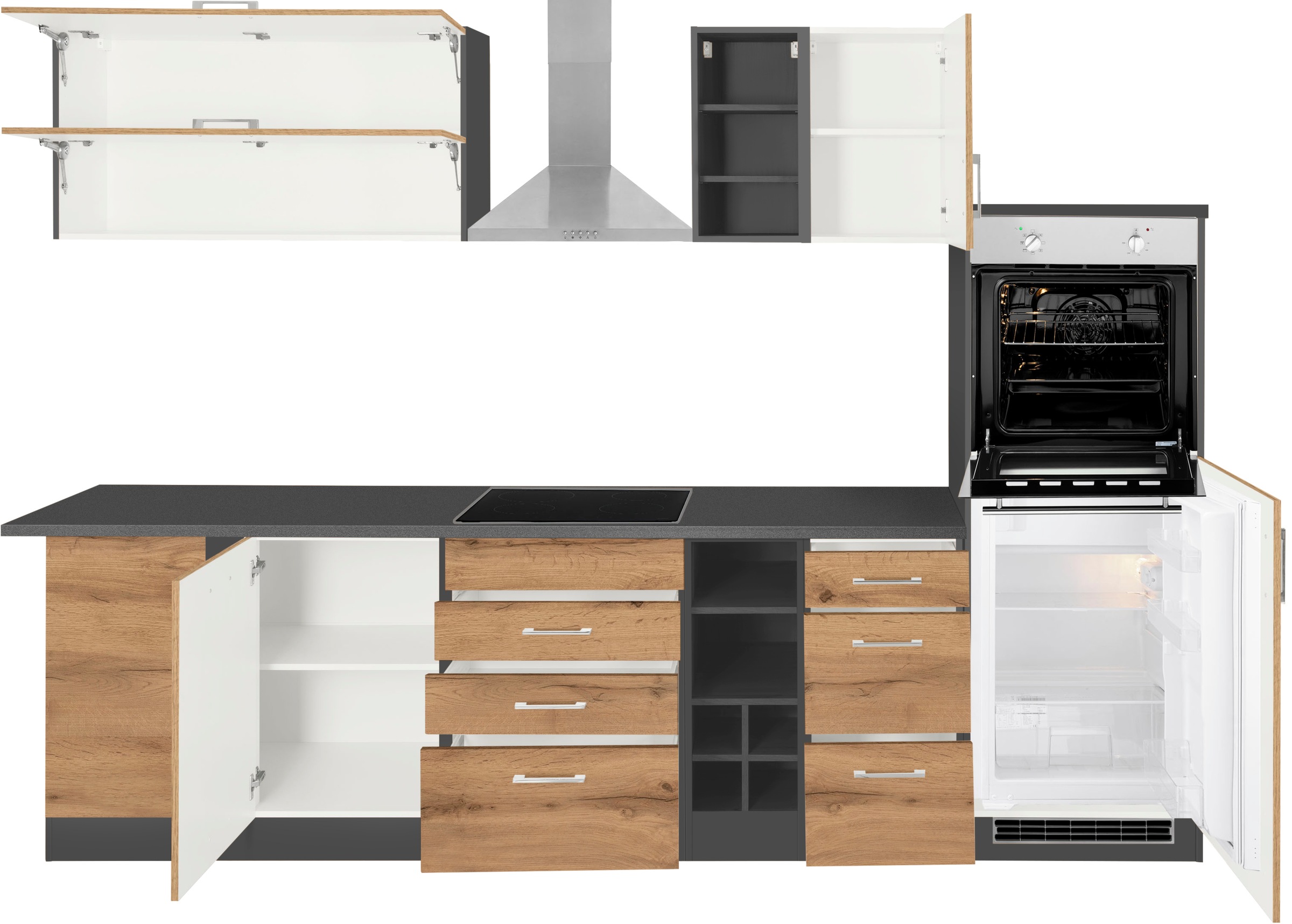 KOCHSTATION Winkelküche »KS-Colmar«, ohne E-Geräte, Stellbreite 210/300 cm