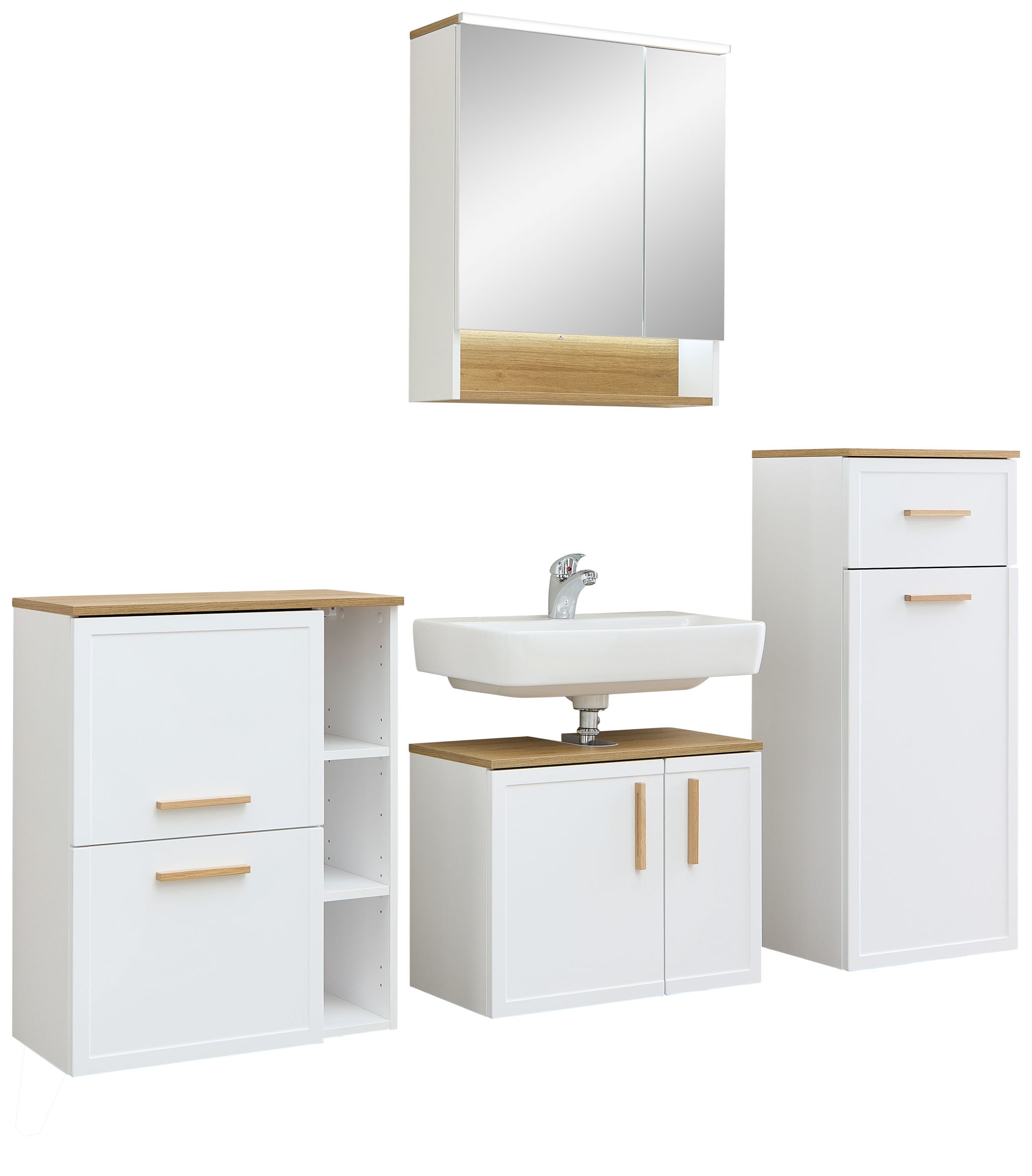 Saphir Badmöbel-Set "4-teilig, mit Soft-Close Türen" Set, 4 Stk. tlg.