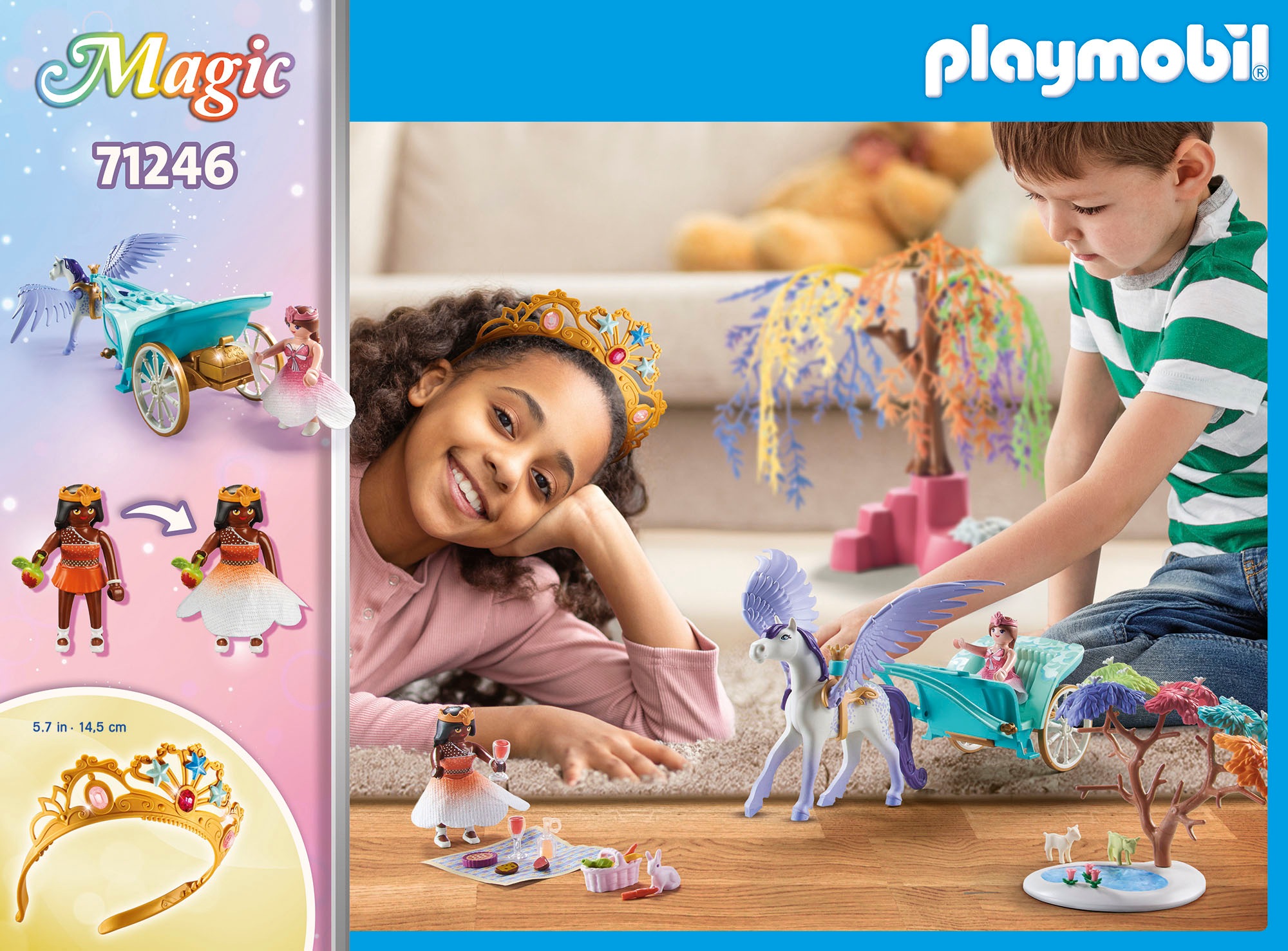 Playmobil® Konstruktions-Spielset »Picknick mit Pegasuskutsche (71246), Magic«, (101 St.), Made in Germany