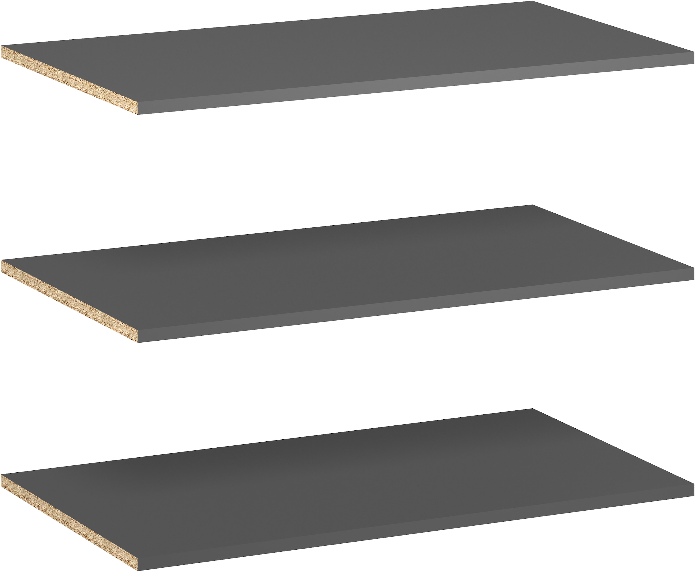 Einlegeboden INOSIGN, B:83cm H:2cm T:46cm, grau, FSC-zertifizierter Holzwerkstoff, Einlegeböden, "Estepona", Einlegeboden 3er Set in Anthrazit - Für