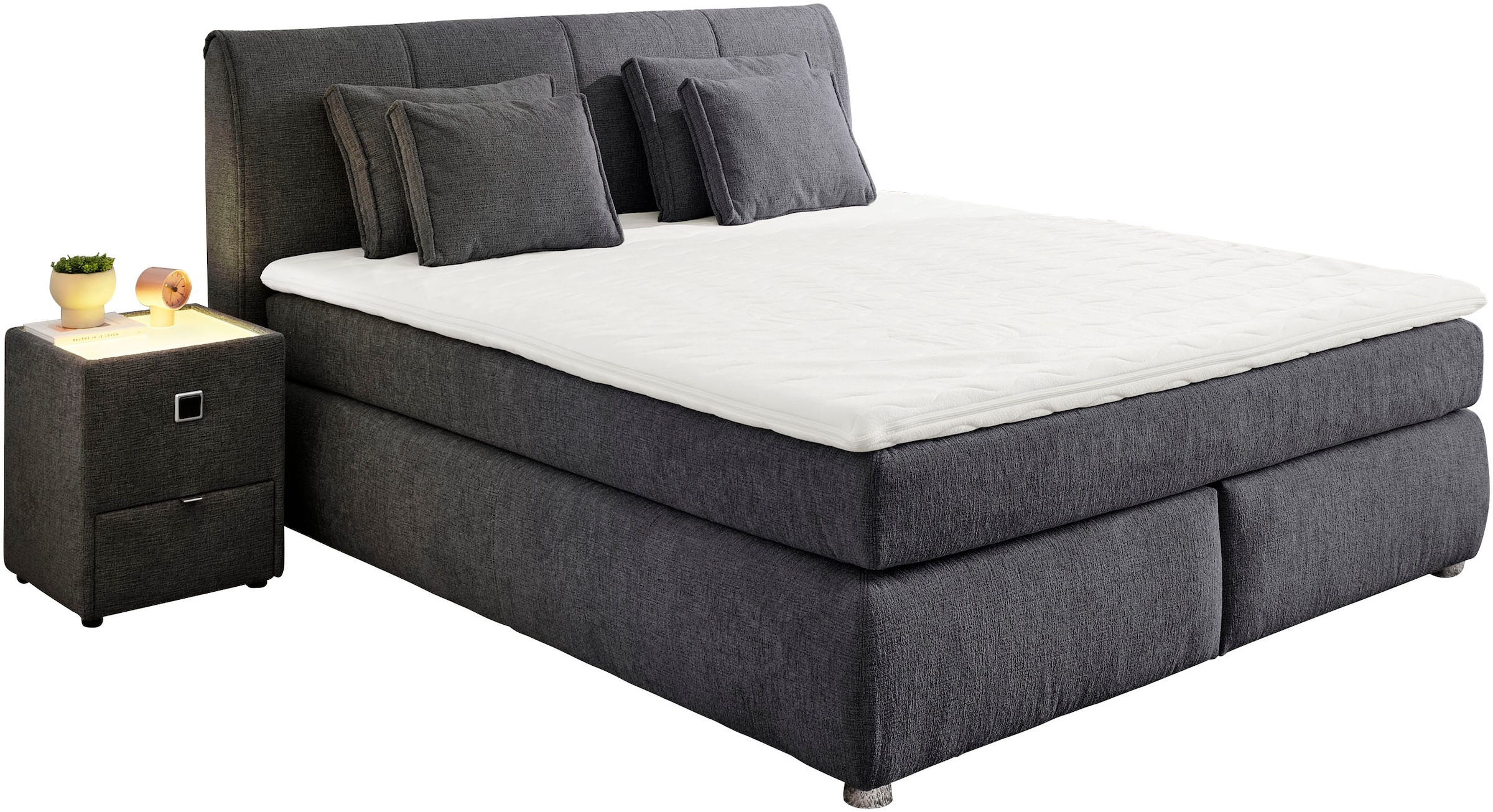 Jockenhöfer Gruppe Boxspringbett »"Carla", OTTOs Choice! Topseller, wahlweise mit oder ohne Bettkasten«, inkl. 4 Kissen, erhältlich in den Breiten 160 & 180cm