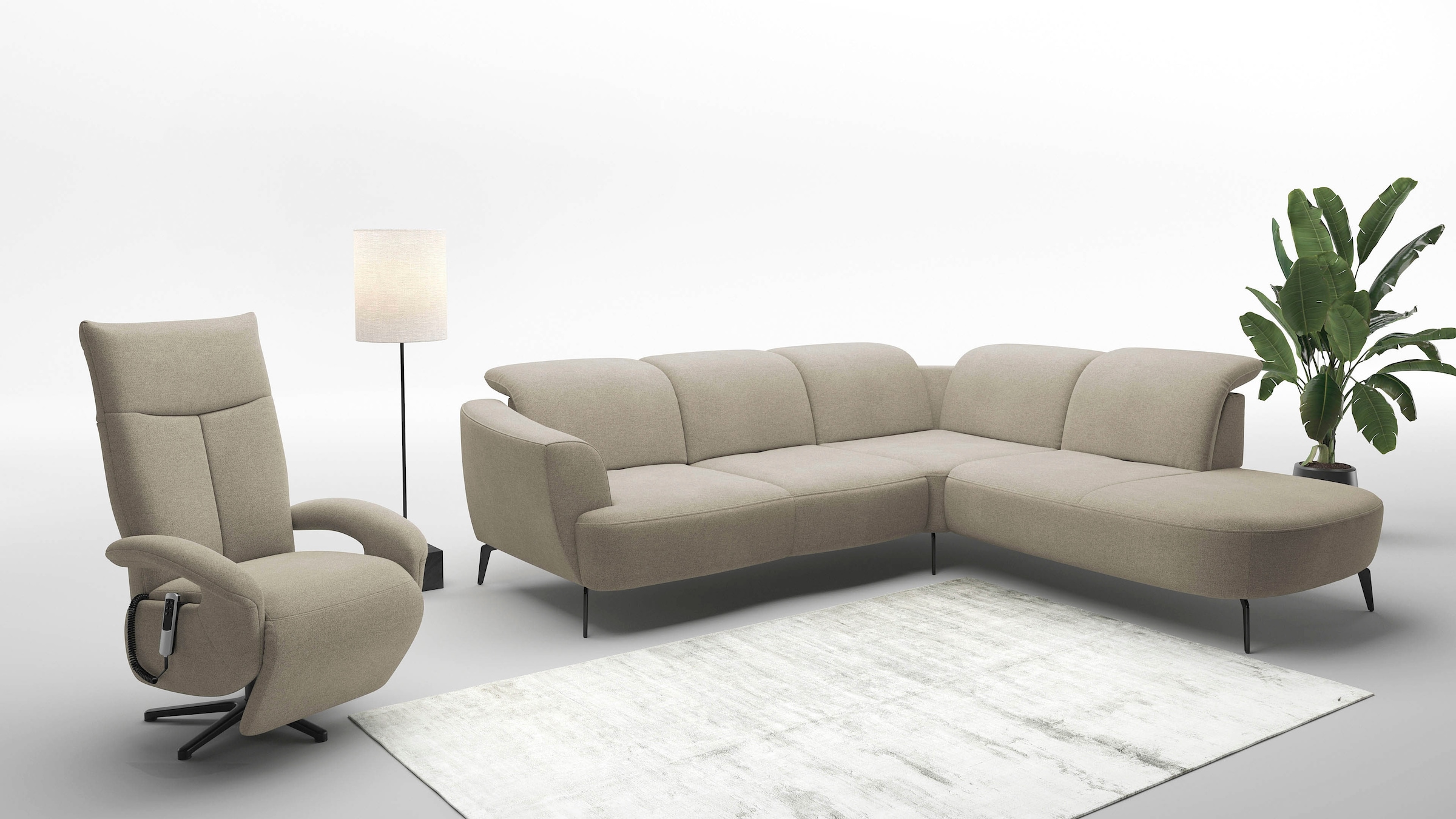sit&more Ecksofa »Zoe«, ink.Sitztiefenverstellung, wahlweise mit Kopfteilverstellung