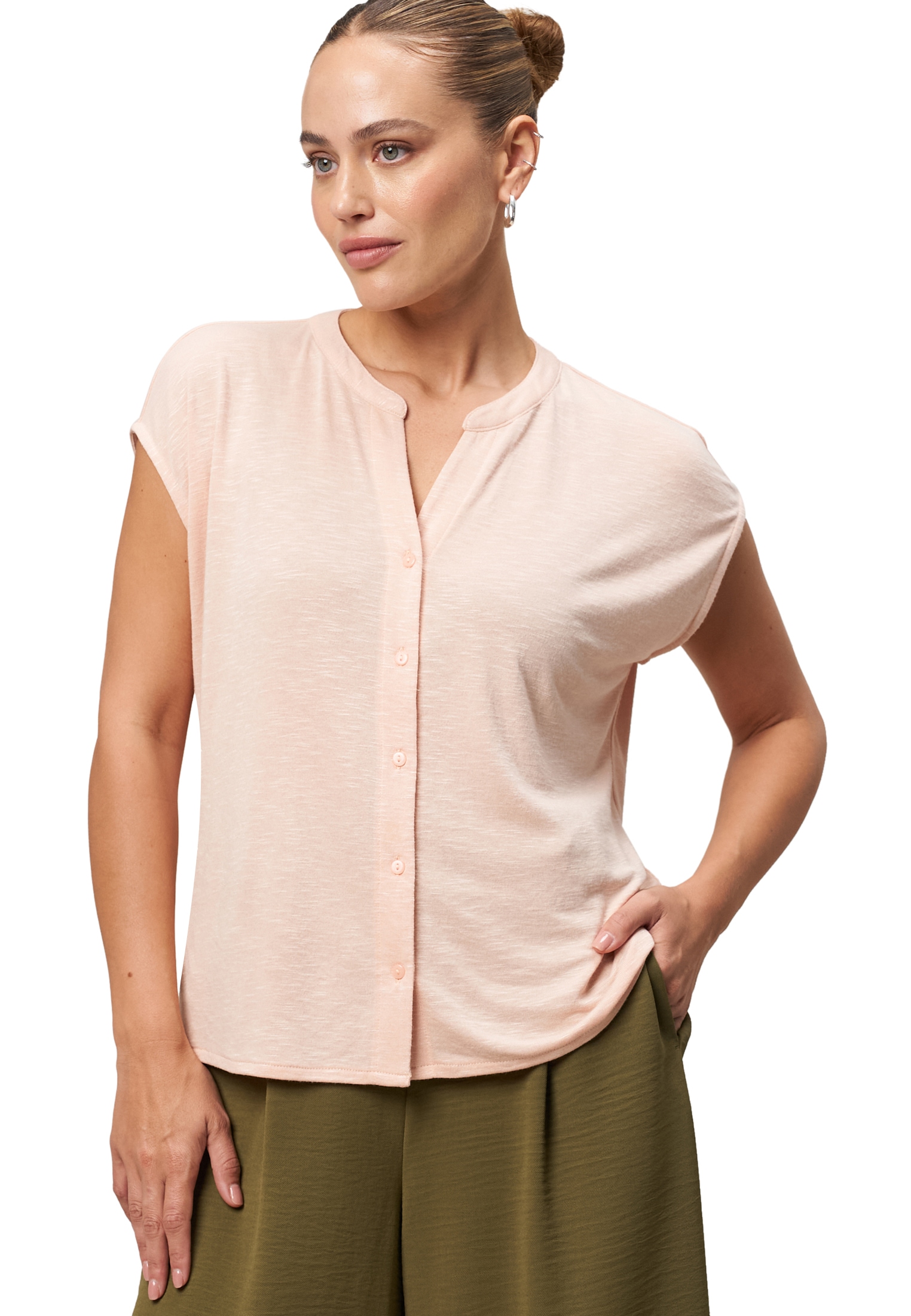 Zero T-Shirt "zero Shirt mit Knopfleiste", (1 tlg.), Knopfleiste günstig online kaufen