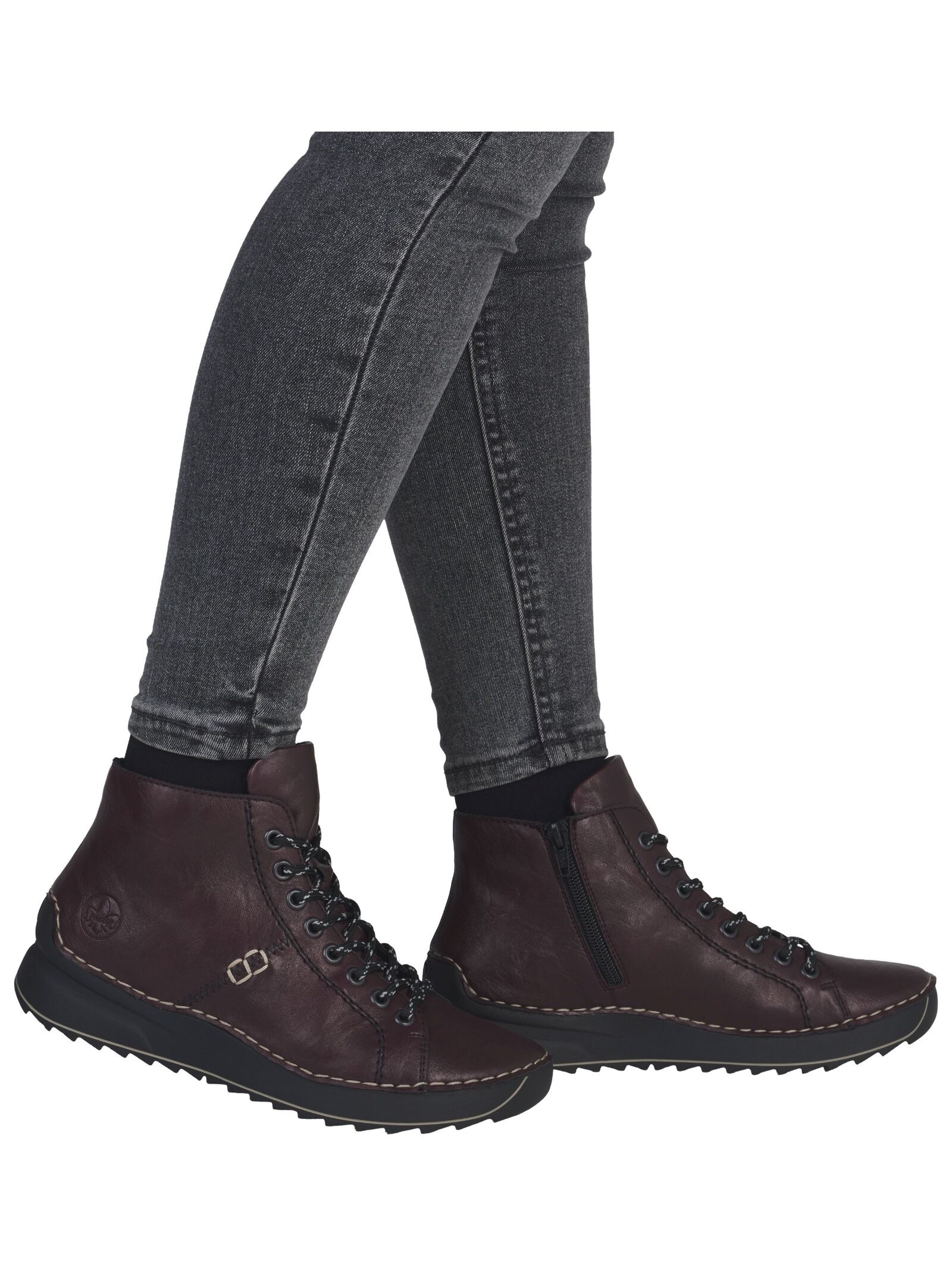 Rieker Damen Schnürboots Brombeere Größe 38 2
