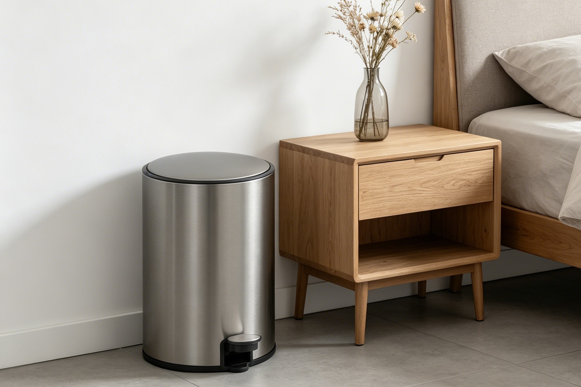 OTTO home Mülleimer »in 5 versch. Farben, 5 L, 10 L o. 30 L, Soft Close, Lennu, Abfalleimer« 1 Behälter Treteimer für Küche oder Bad, Kosmetikeimer mit verstecktem Griff