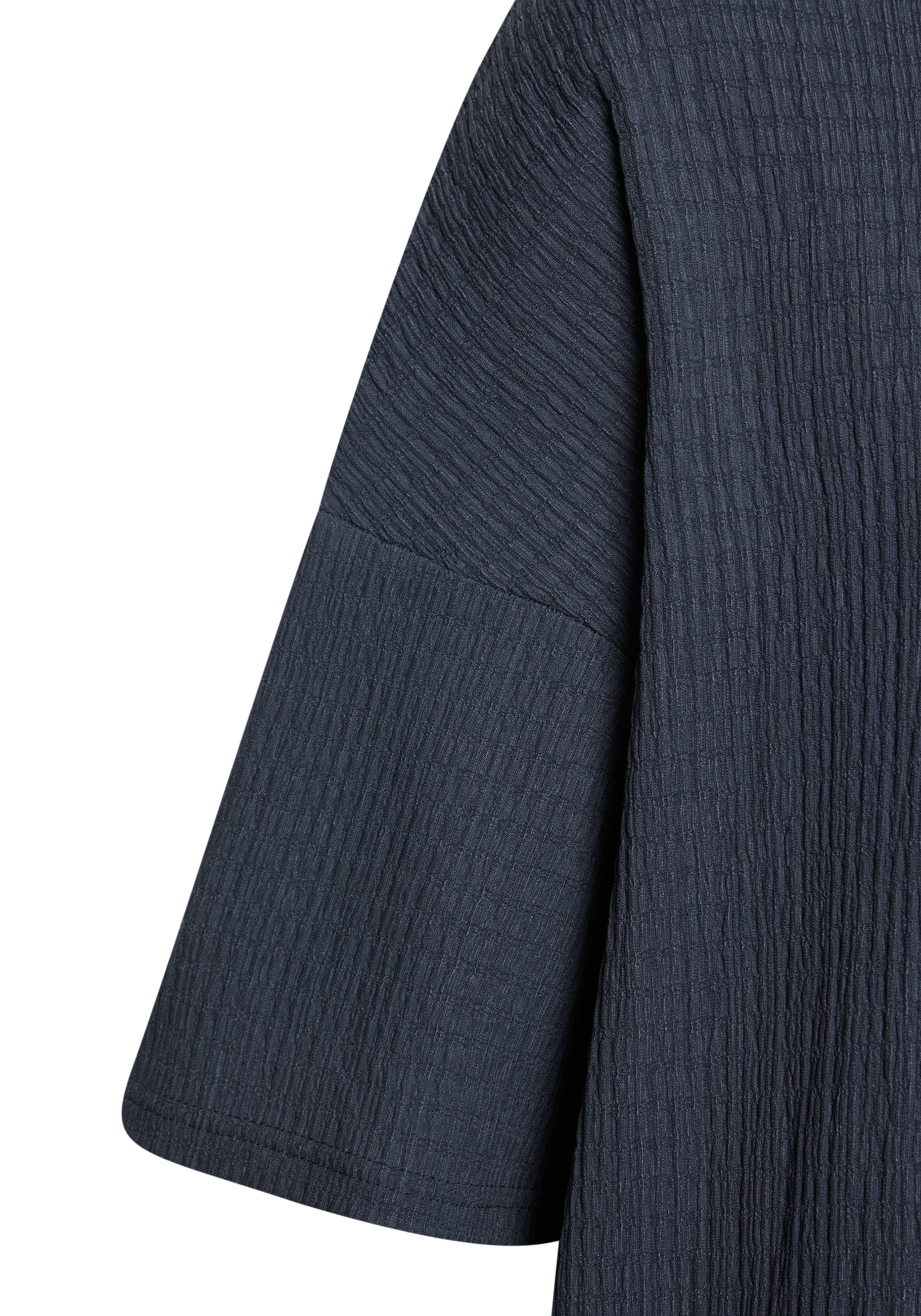 LASCANA Kurzarmshirt »mit Stehkragen«, aus bügelfreier Crêpe-Qualität