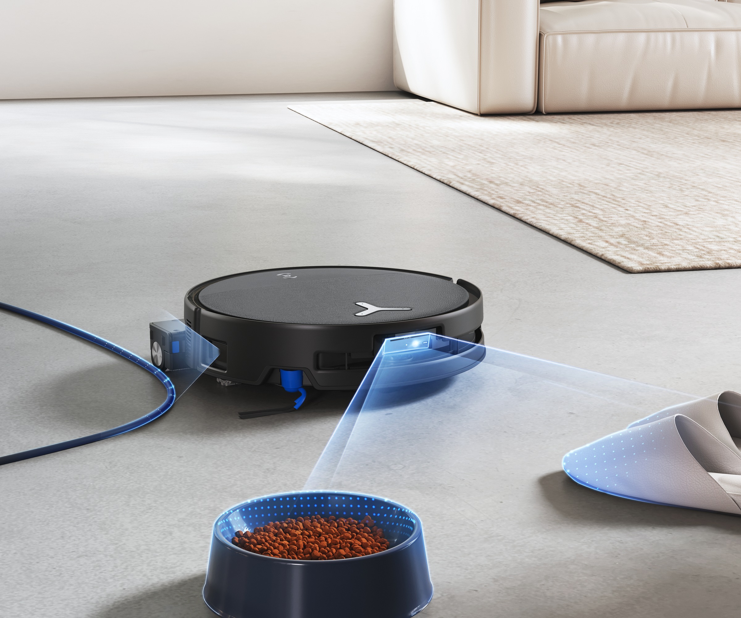 ECOVACS Nass-Trocken-Saugroboter »DEEBOT T80S OMNI (Black), OZMO ROLLER 2.0 Wischtechnologie,« 24.800 Pa Saugleistung, Triple Lift 10 mm