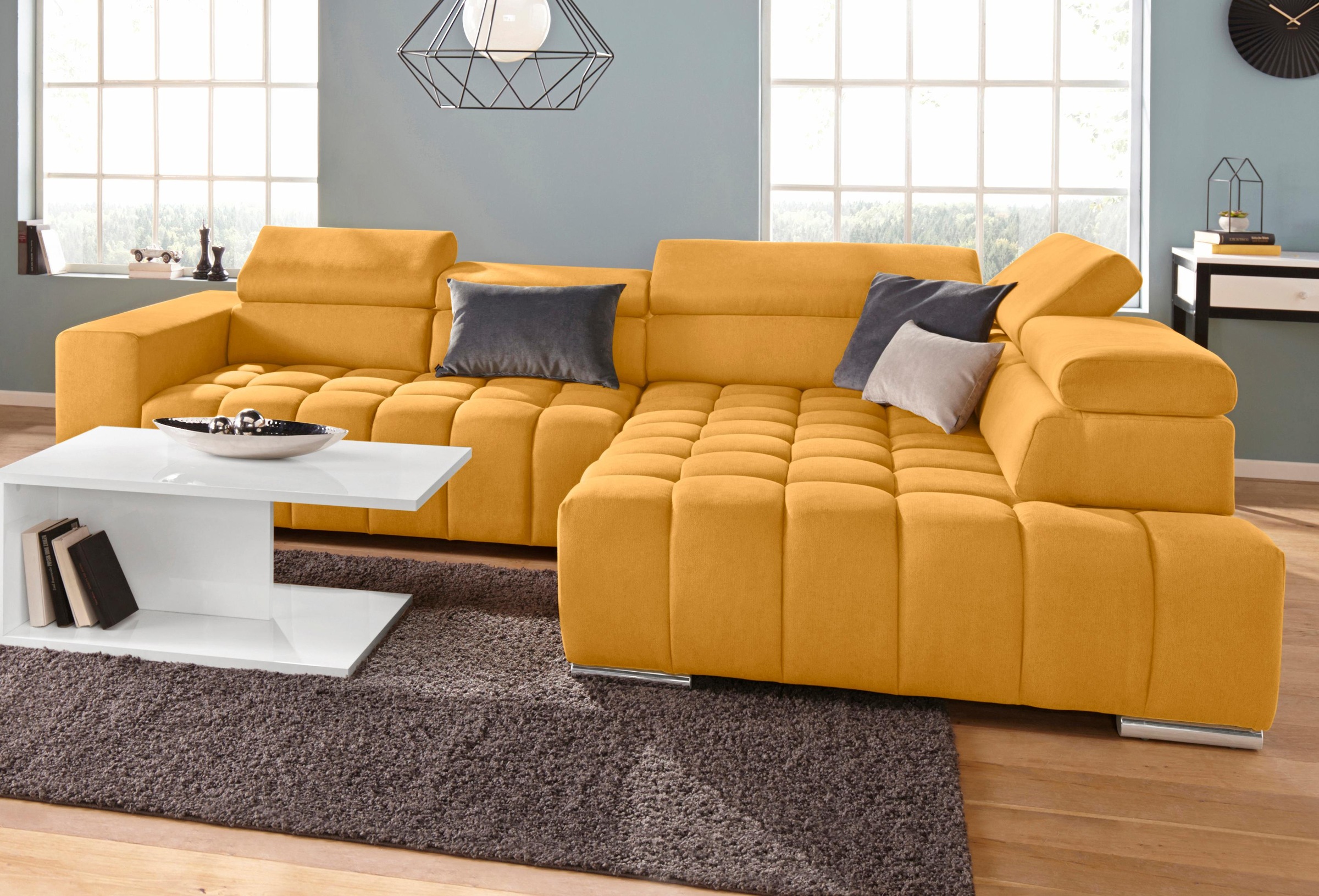 exxpo - sofa fashion Ecksofa Elias, L-Form, mit Kopf- bzw. Rückenverstellung, wahlweise mit Bettfunktion
