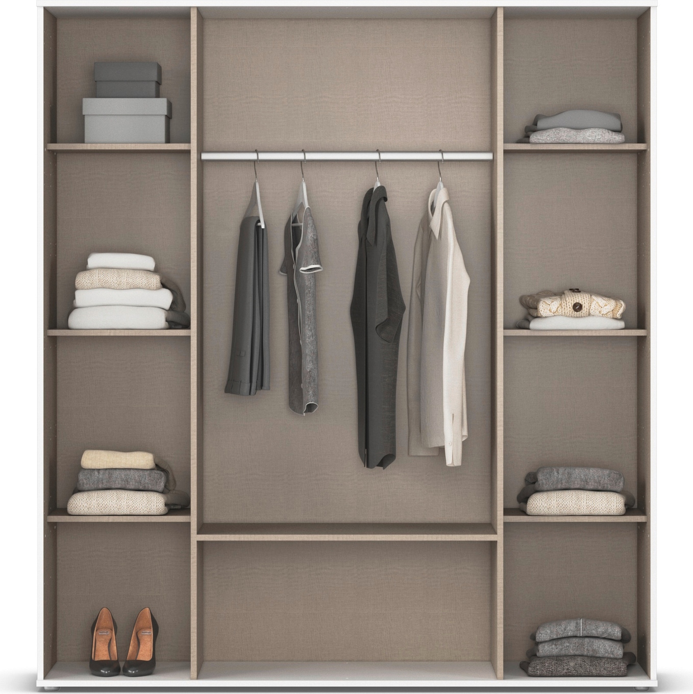 rauch Drehtürenschrank »Kleiderschrank Schrank Garderobe Wäscheschrank ESSEA in 2 Breiten«, mit 2 Schubladen, in schlichtem Design, moderne Griffe MADE IN GERMANY