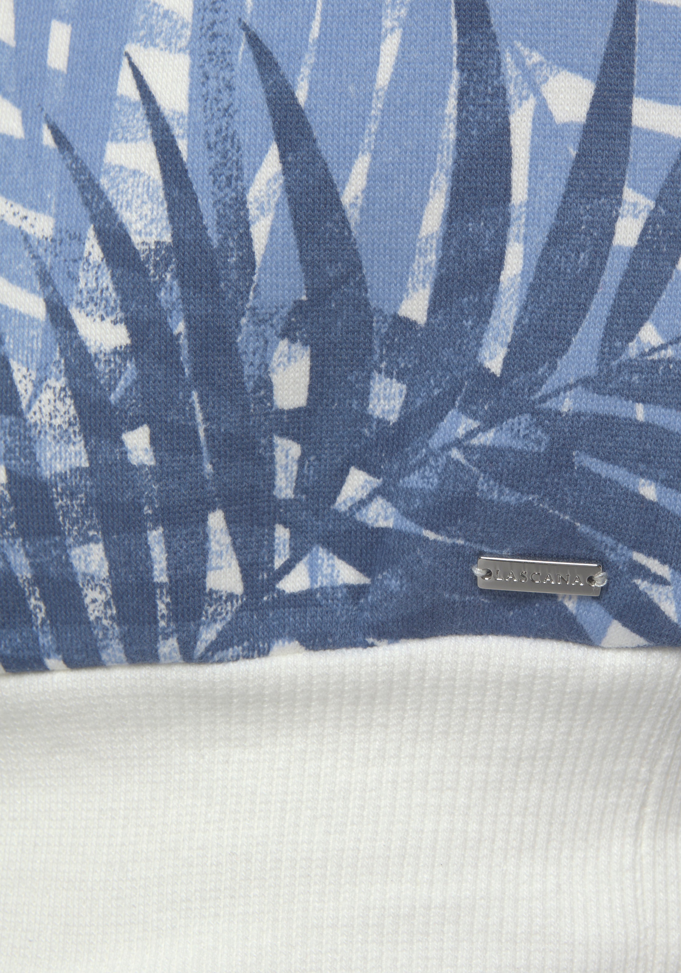 LASCANA Sweater, Loungeshirt mit Allover-Blätterdruck, Loungewear
