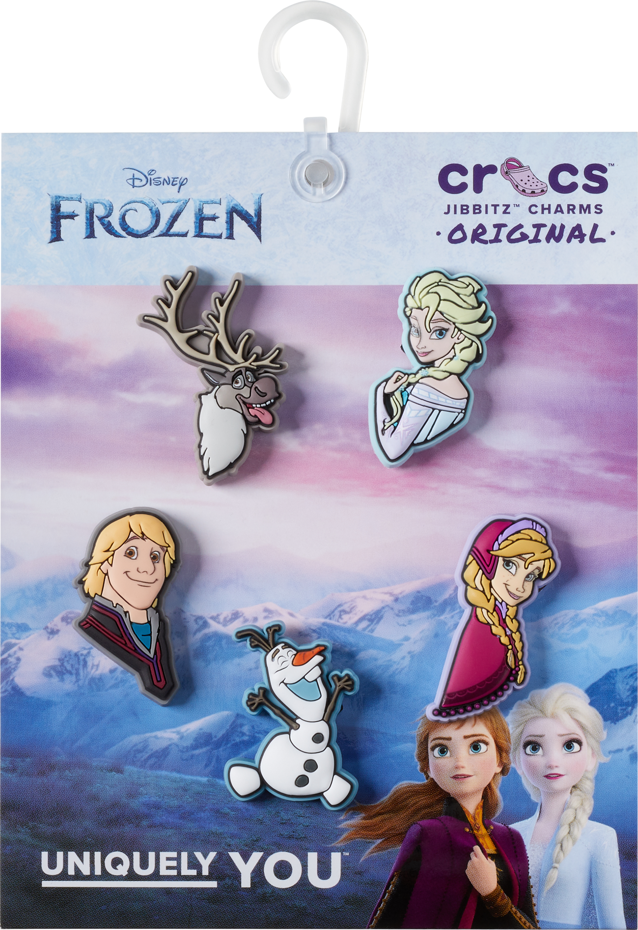 Crocs Schuhanstecker "Jibbitz™ Frozen Character" Set, Kein Spielzeug. Nicht für Kinder unter 3 Jahren geeignet, 5 Frozen Motive zum Anstecken, Charm, Anstecker für Crocs Schuhe