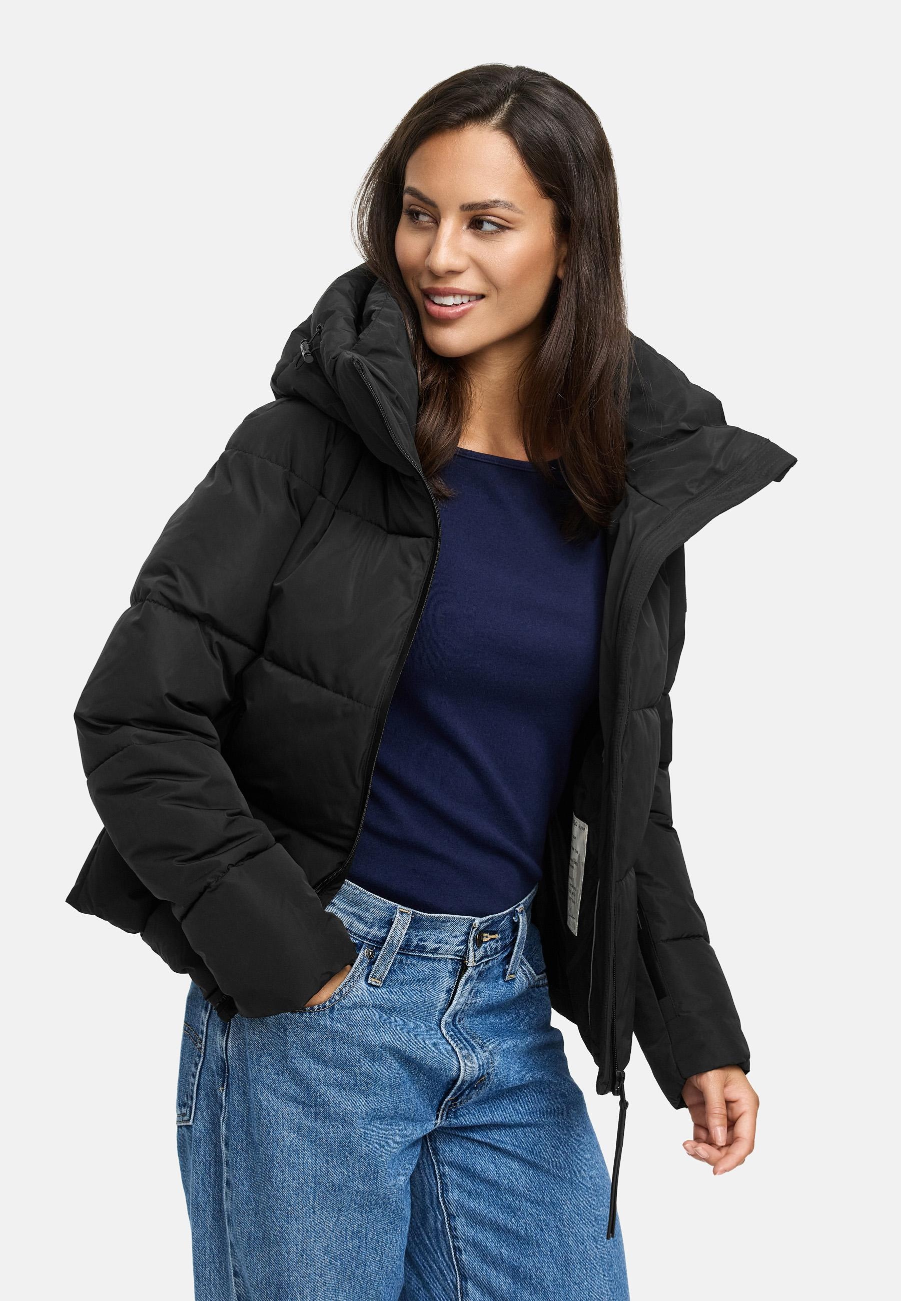 Navahoo Steppjacke »Frostherz XIV«, mit Kapuze, Kurze gesteppte Damen Winterjacke mit abnehmbarer Kapuze