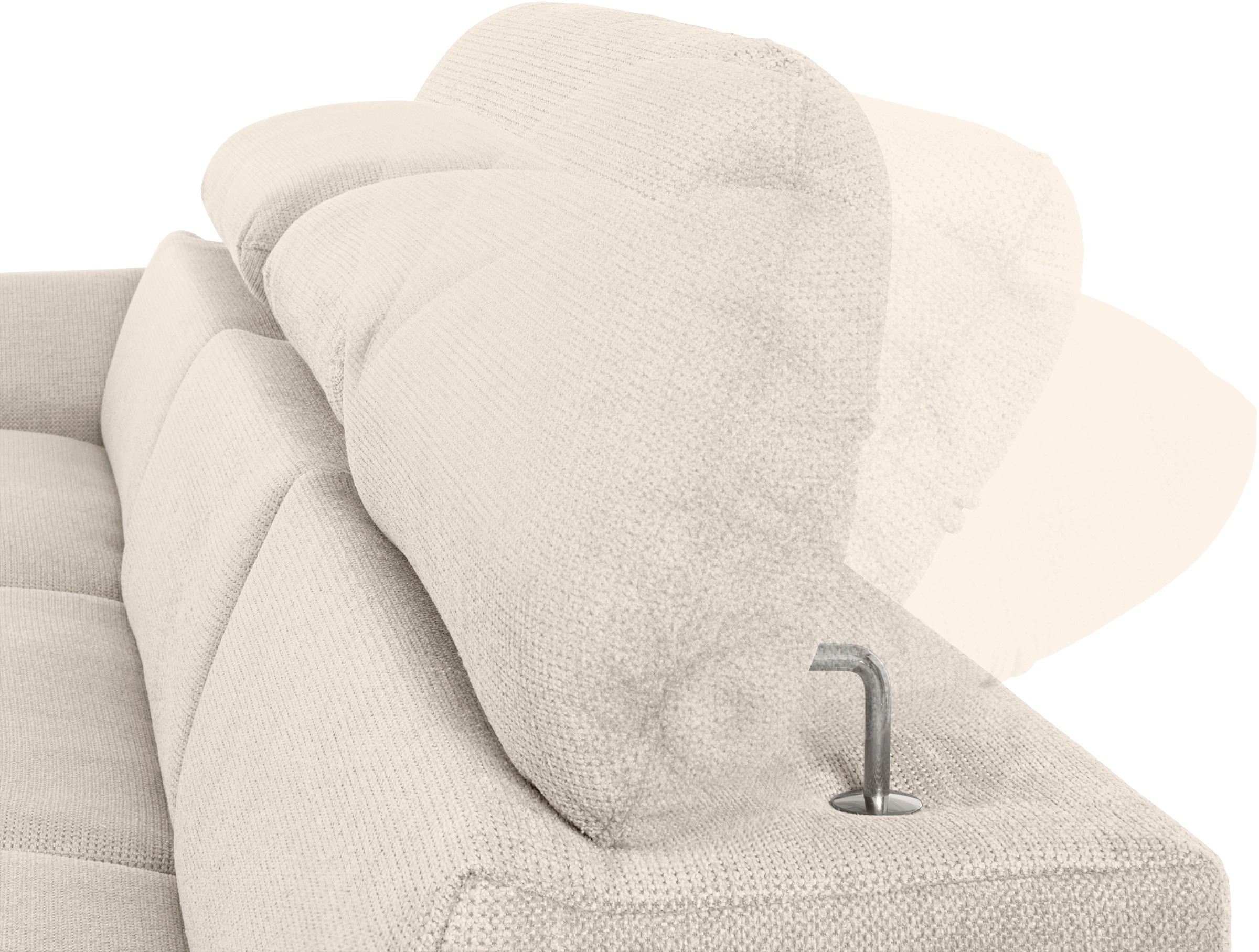 COTTA Ecksofa »Lola L-Form«, (Set, mit Hocker), mit Hocker & Kopfteilfunktion, wahlw. Bett- und Armteilfunktion