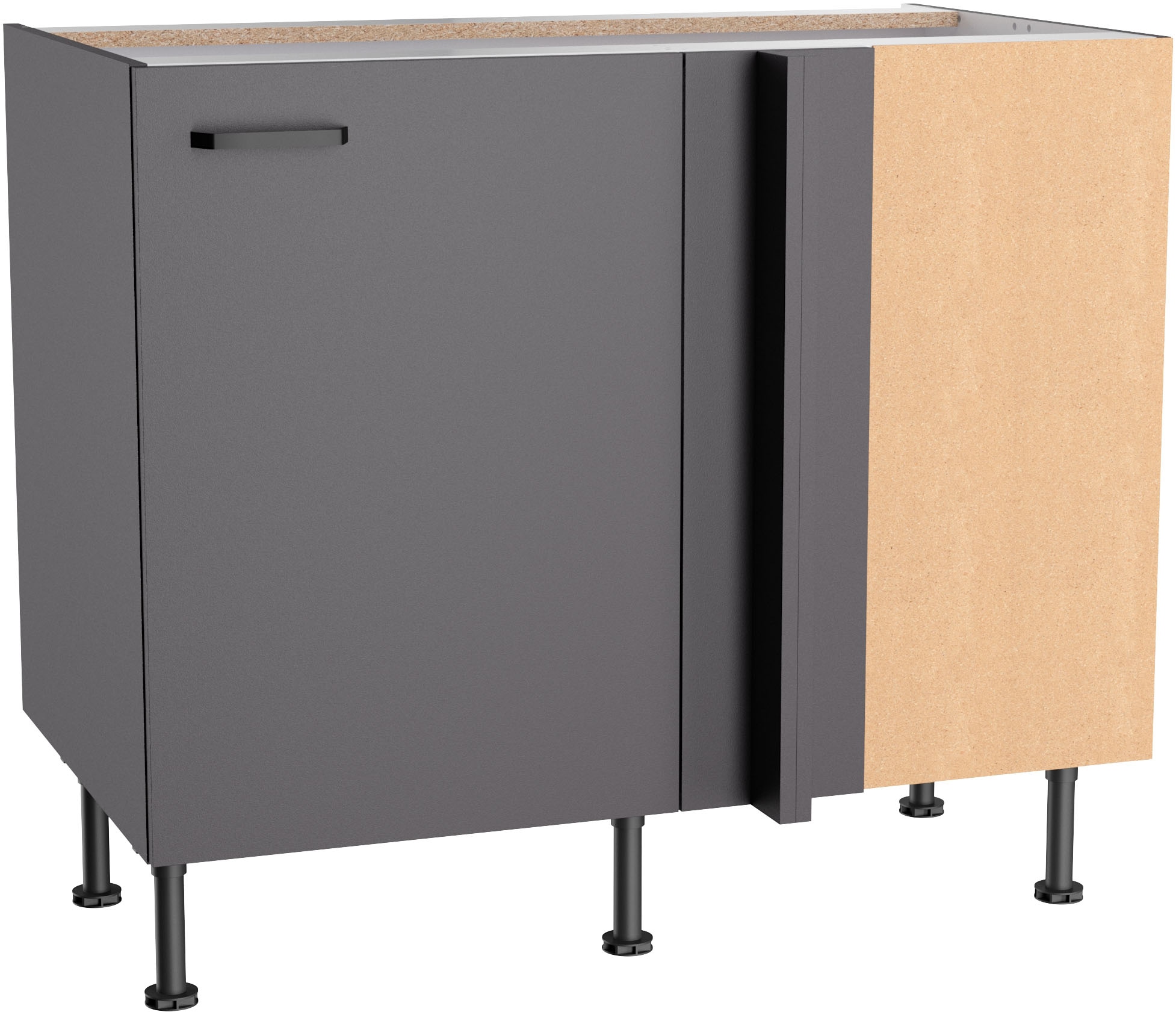 KOCHSTATION Unterschrank "KS-Paula" 100 x 60 cm breit, 87 cm hoch, mit 1 Tür, 1 Einlegeboden