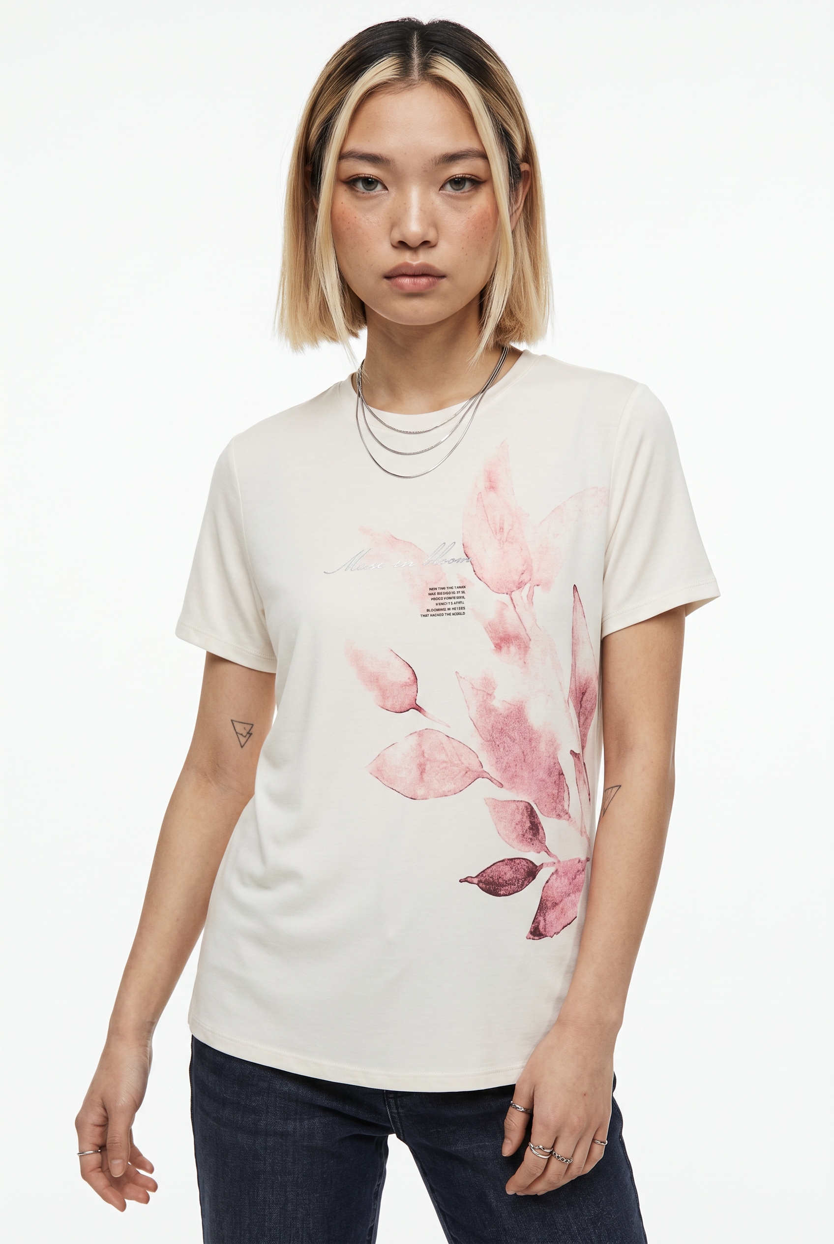 ONLY Kurzarmshirt "ONLFREE LIFE MODAL S/S ATELIER TOP JRS" Materialmix, Rundhals