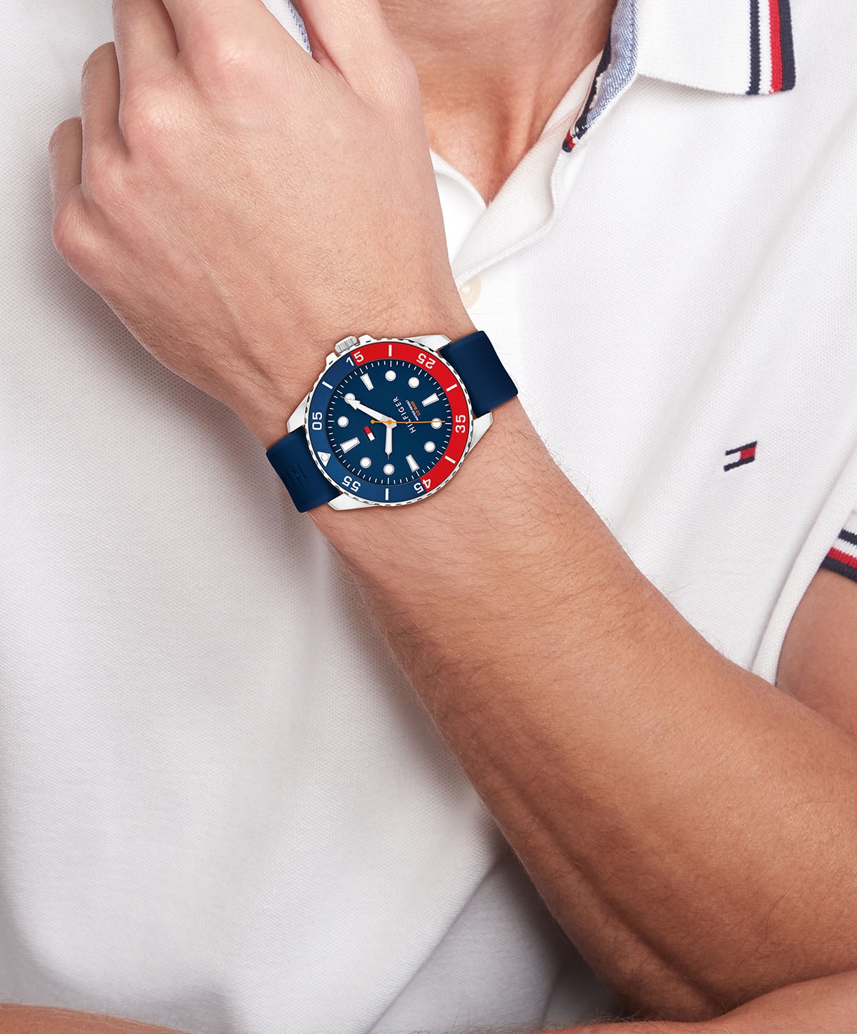 Tommy Hilfiger Quarzuhr »OCEANIC«, Armbanduhr, Herrenuhr, Silikonarmband, analog