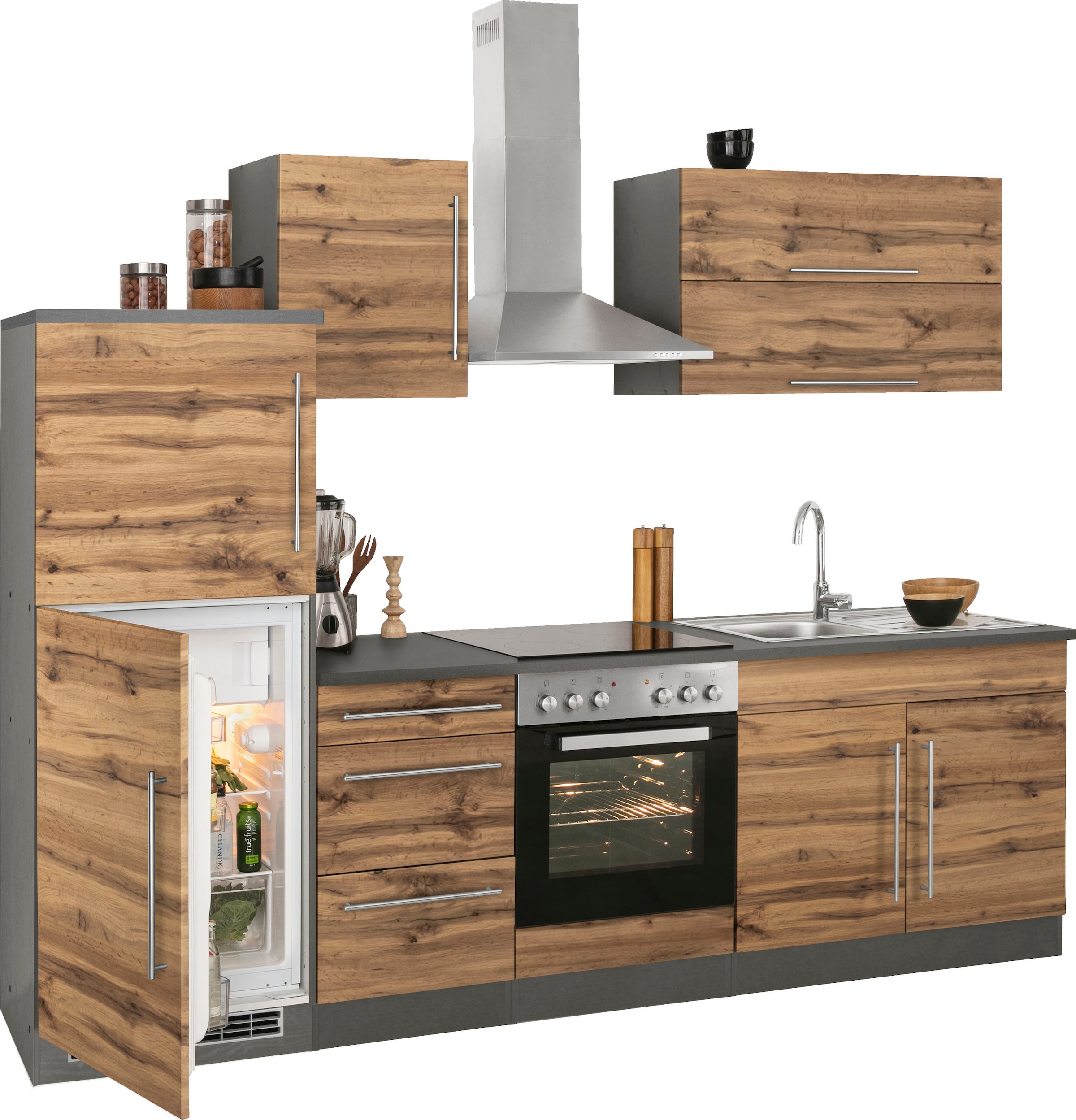 HELD MÖBEL Küchenzeile »Samos«, mit E-Geräten, Breite 270 cm bestellen |  BAUR