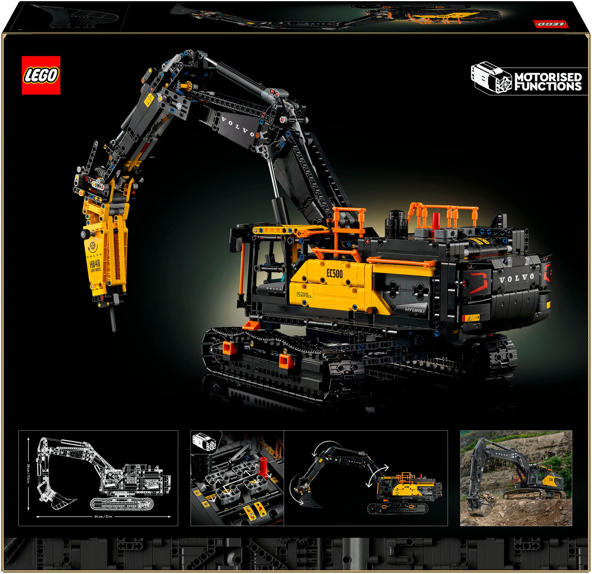 LEGO® Konstruktionsspielsteine »Volvo EC500 Hybrid Bagger (42215), LEGO Technic«, (2359 St.), Made in Europe