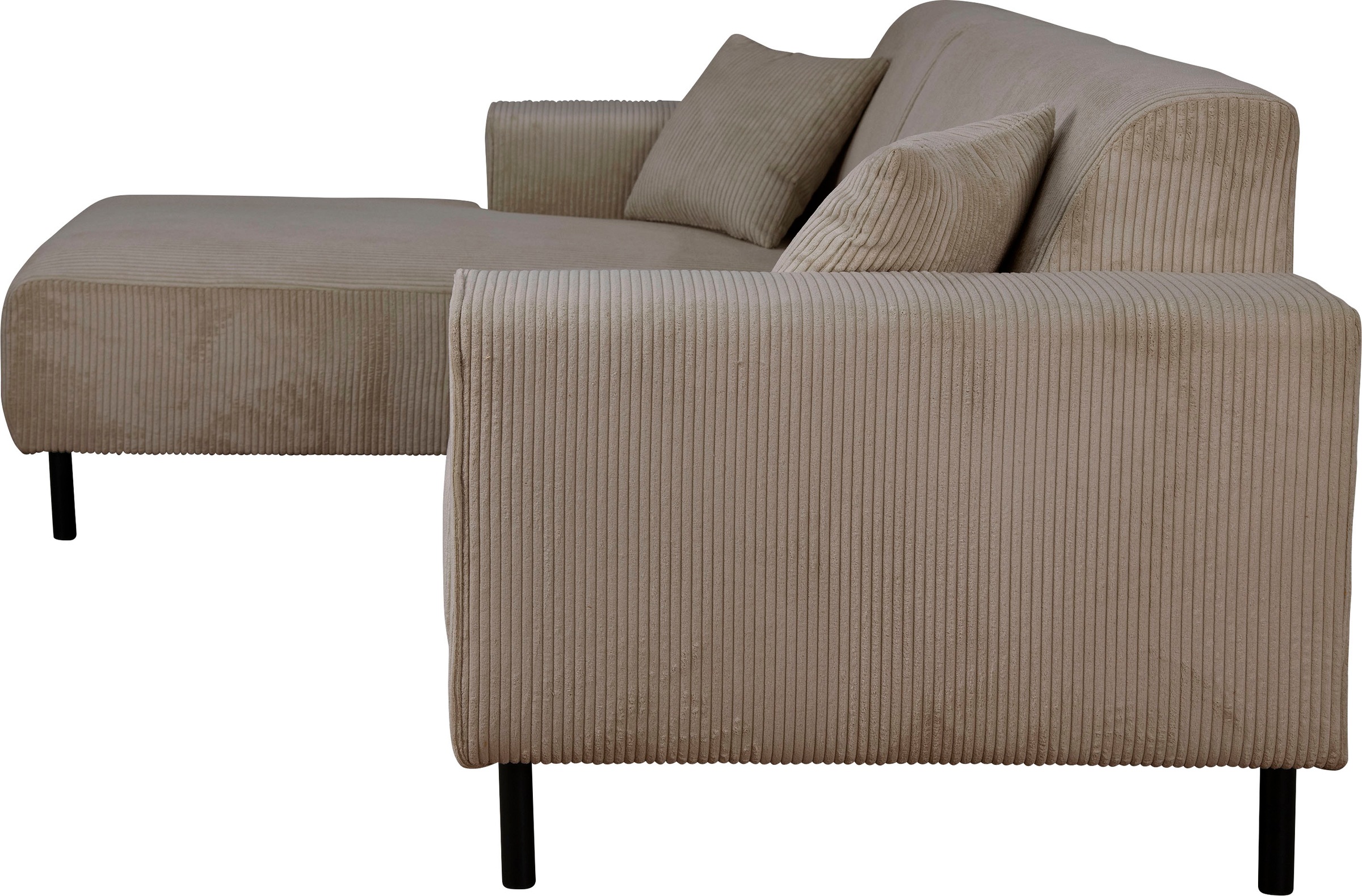 Home affaire Ecksofa »ARROS L-Form mit Wellenunterfederung, Maße B/T/H: 235/163/81 cm«, incl. Zierkissen, mit Recamiere rechts/links bestellbar, auch in Cord