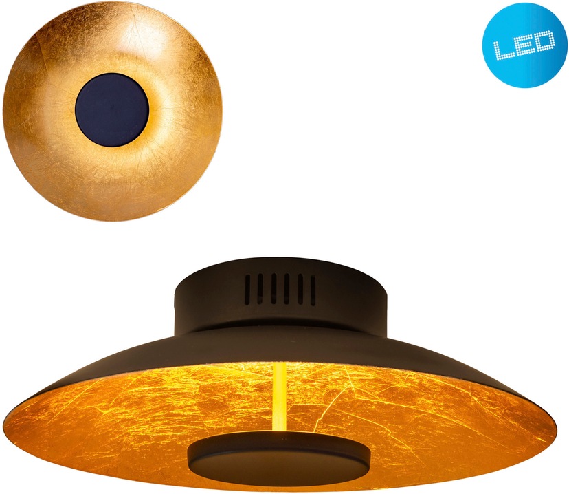 niermann Deckenleuchte »Deckenschale Saturn, für | einfachen Leuchtmittelwechsel Fassung E27 gold«, flammig-flammig, 1 BAUR