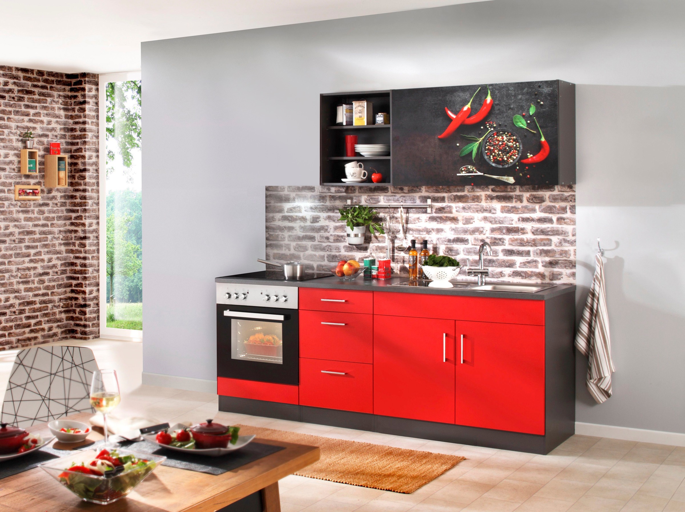 KOCHSTATION Küchenzeile "KS-Paris – Küchen mit einzigartigen Fotomotiven au günstig online kaufen