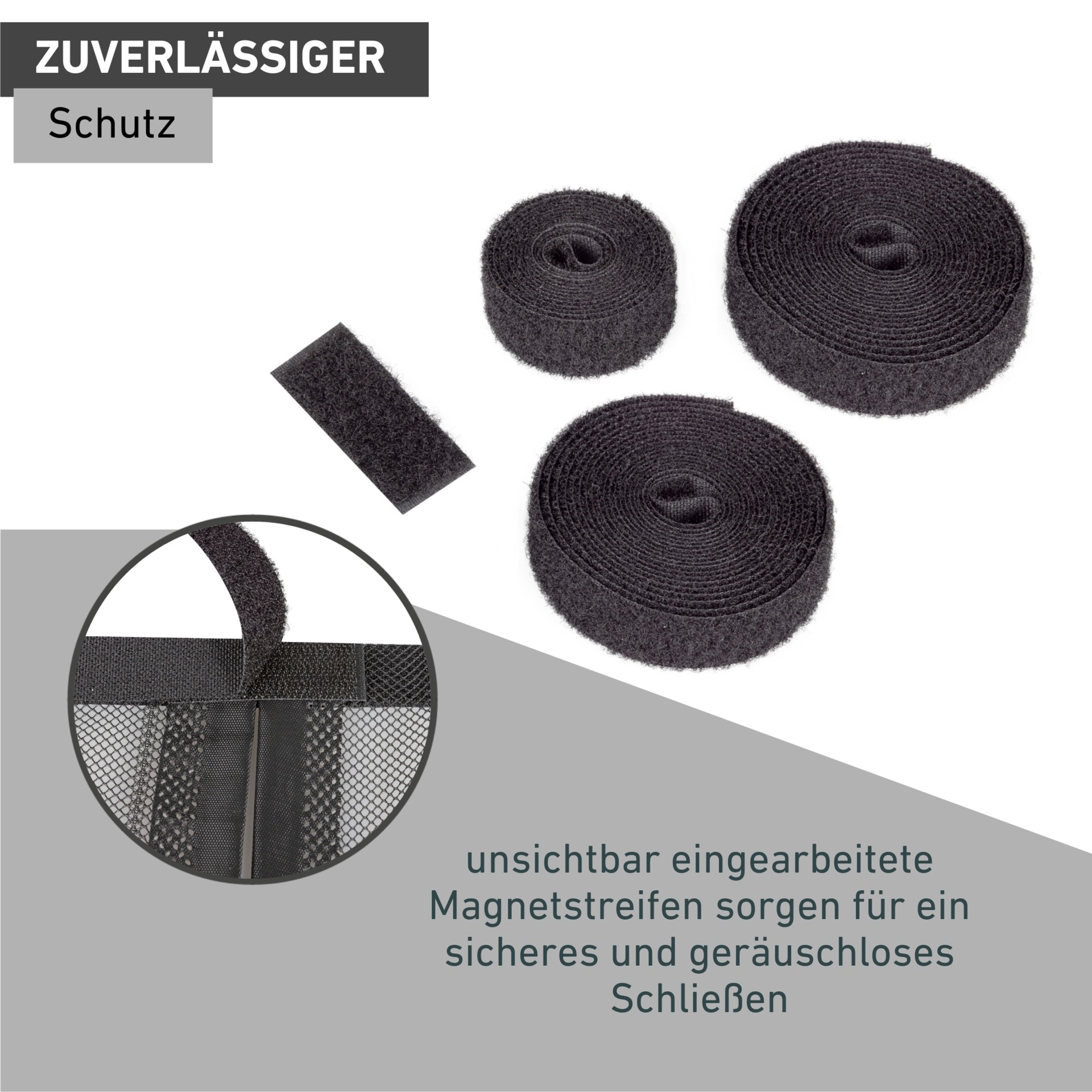 Windhager Insektenschutz-Vorhang »Magnet für Terrassen- und Balkontüren, ohne bohren« Packung, 1 Stk. tlg. Fliegengitter Magnetvorhang, 110x 220 cm, anthrazit