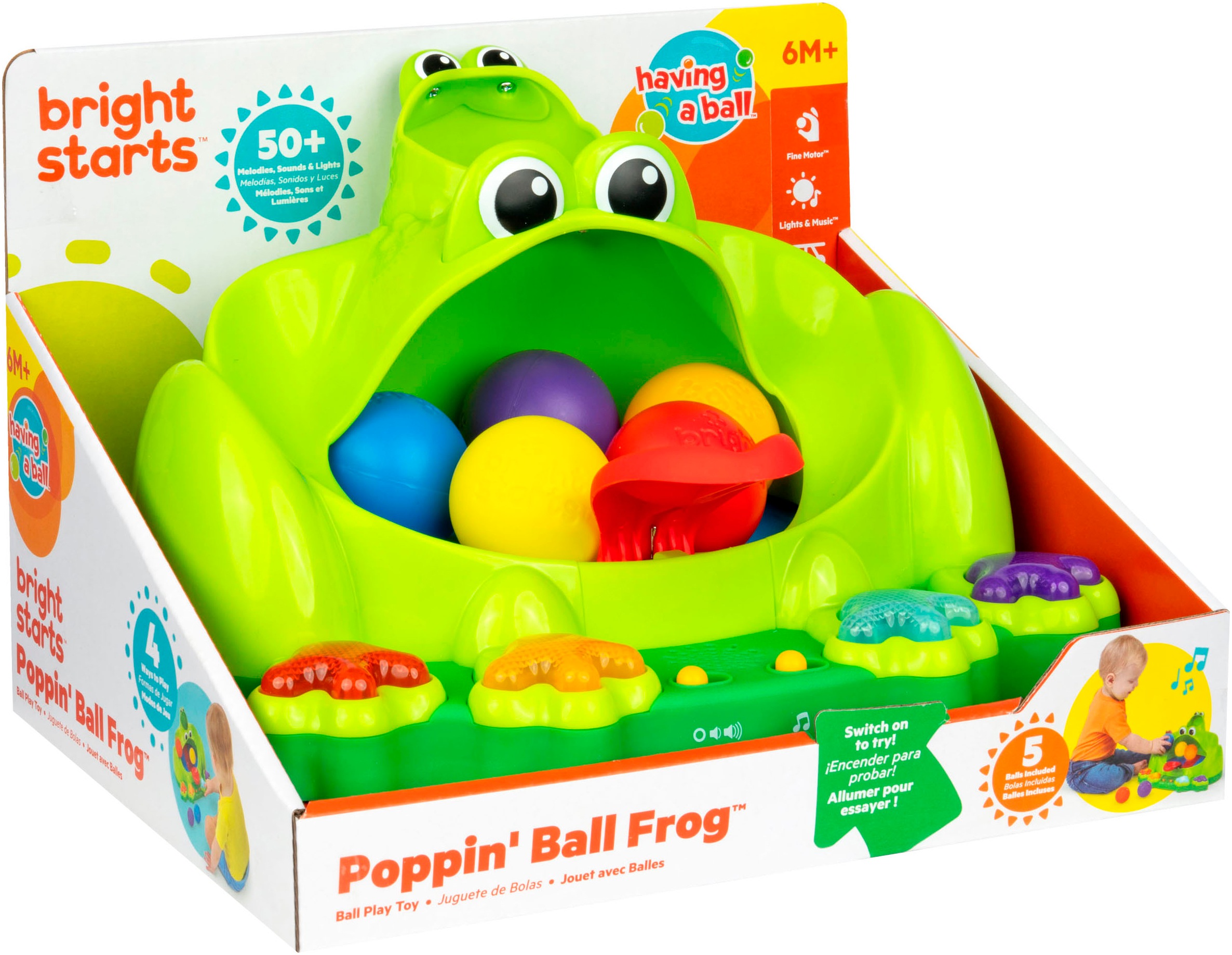 Bright Starts Lernspielzeug »Poppin' Ball Frog Ball Play Toy«, mit Licht und Sound